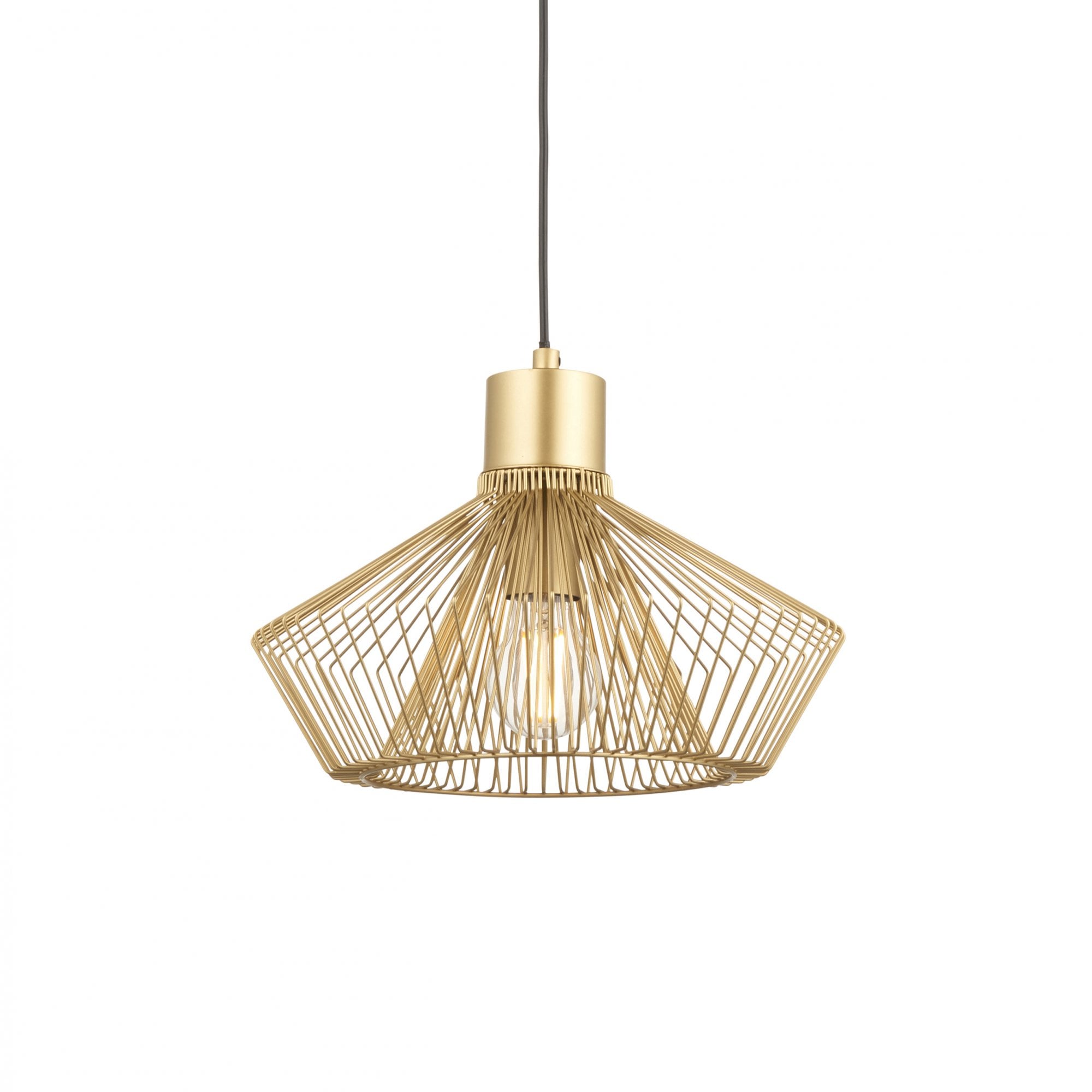 Endon Kimberley Single Caged Pendant - Gold Painted