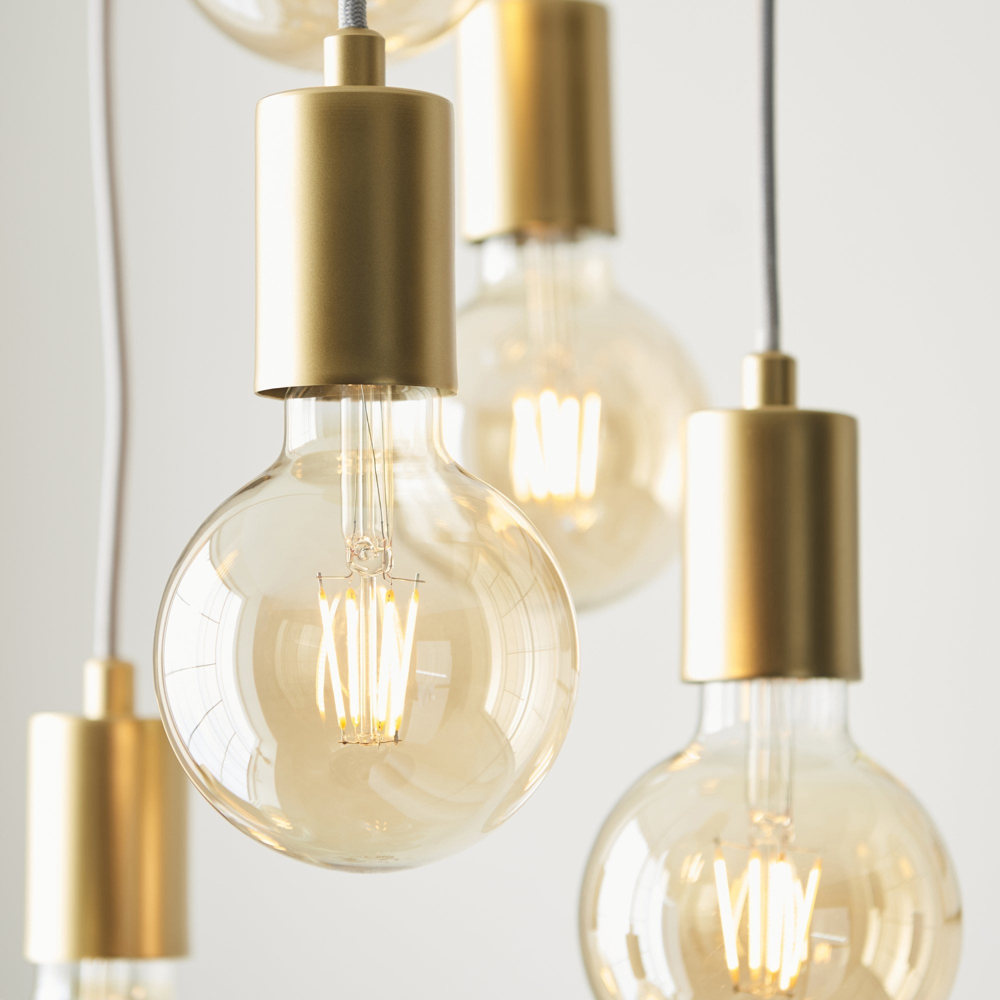 Endon Studio 6 Light Pendant - Soft Gold Paint & Brushed Brass