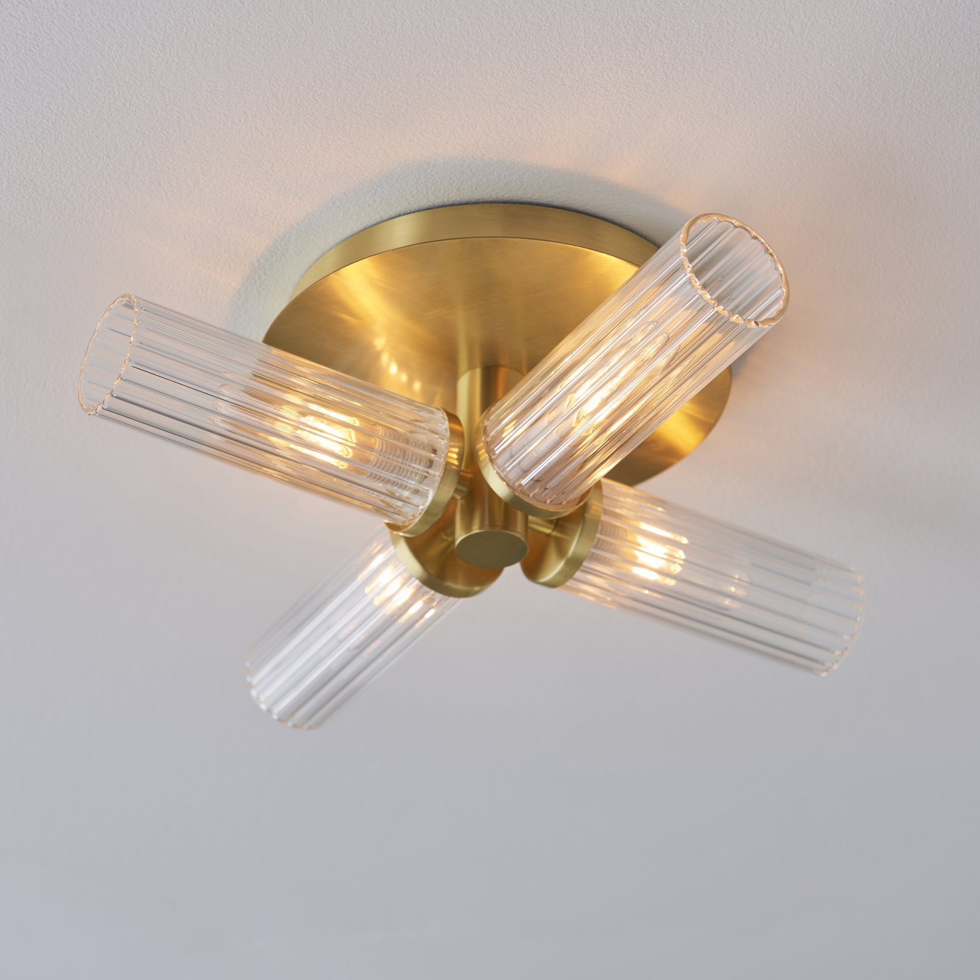 Endon Talo 4 Light Semi Flush - Satin Brass