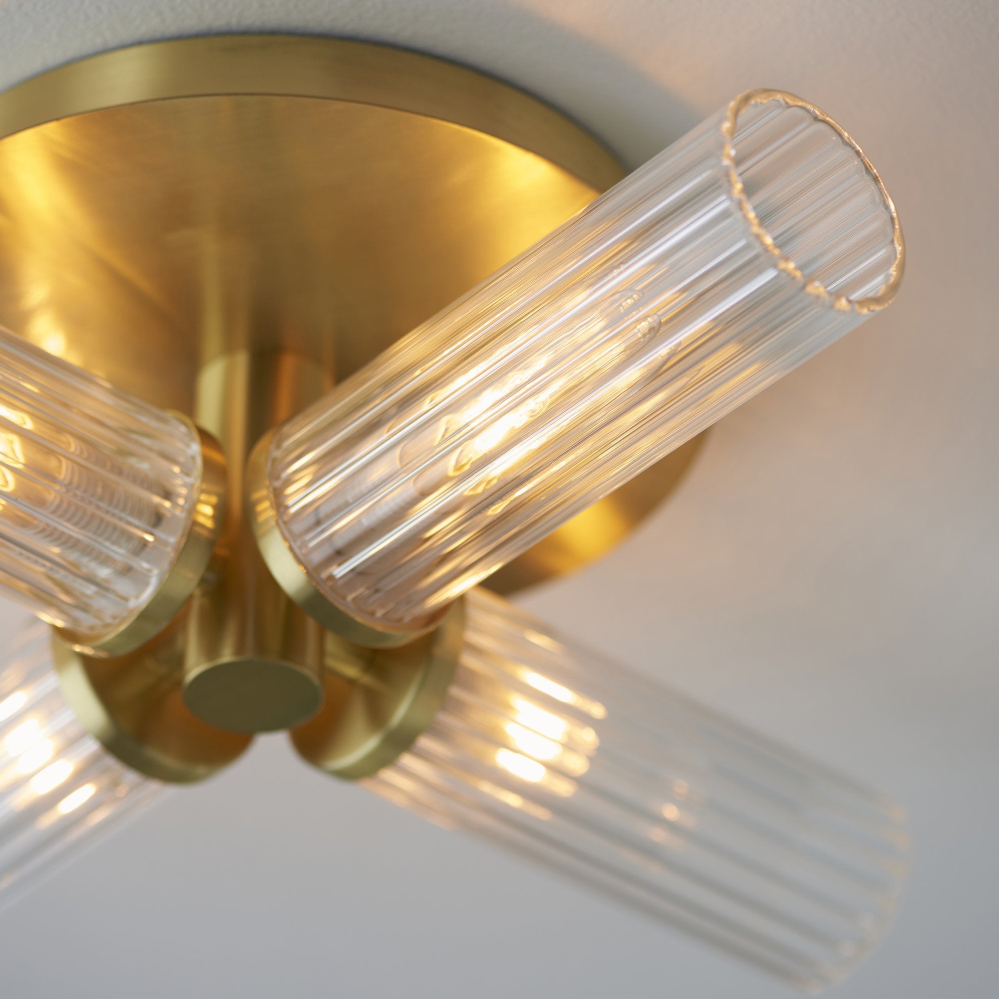 Endon Talo 4 Light Semi Flush - Satin Brass