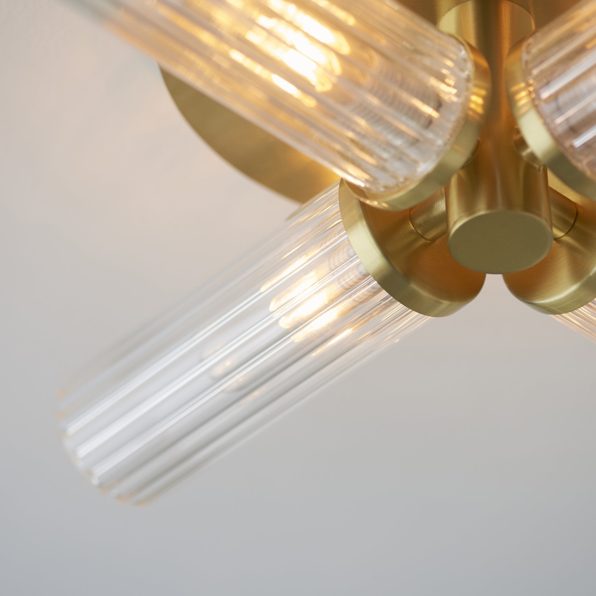 Endon Talo 4 Light Semi Flush - Satin Brass