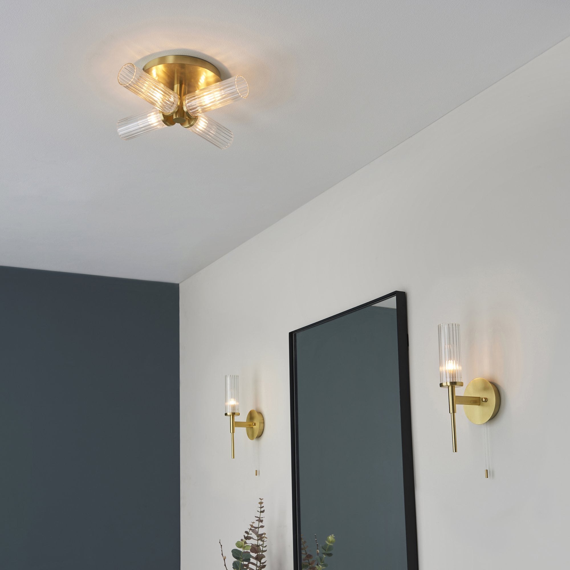 Endon Talo Single Light Wall - Satin Brass
