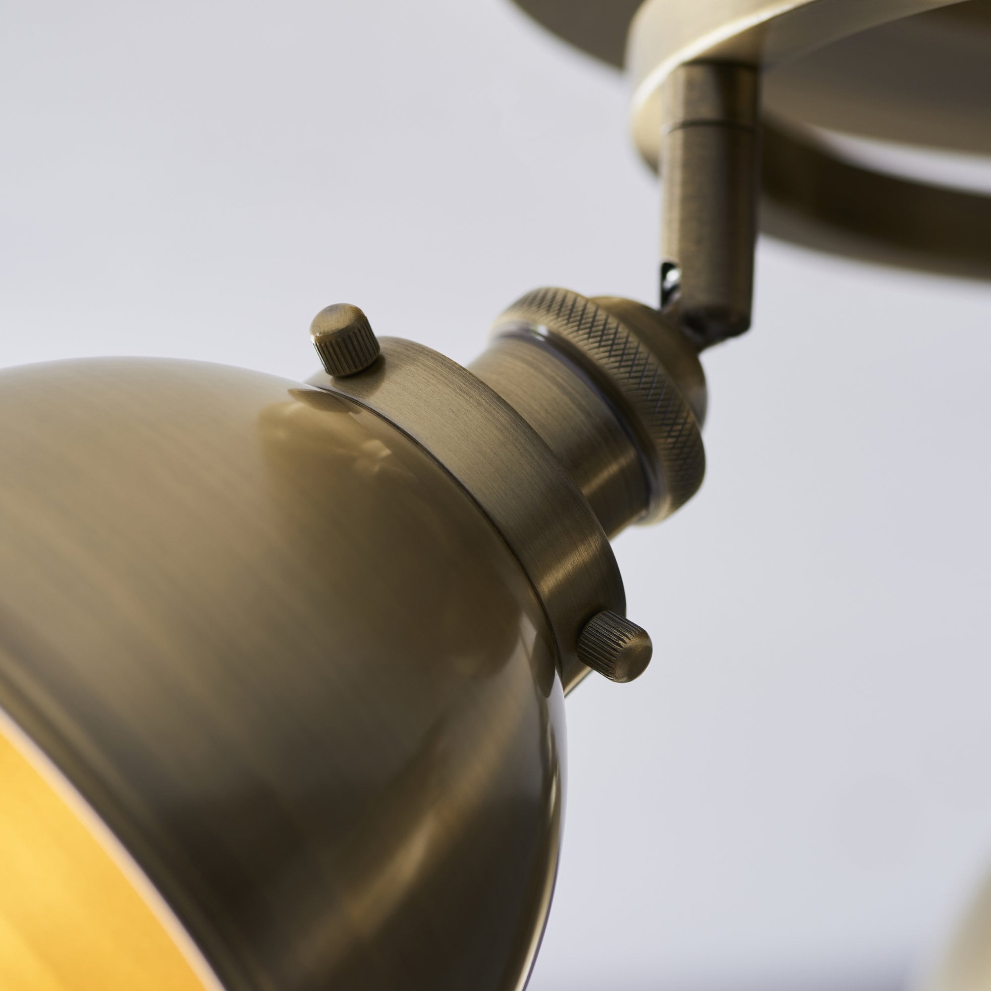 Endon Wyatt 3 Light Round Spotlight - Antique Brass