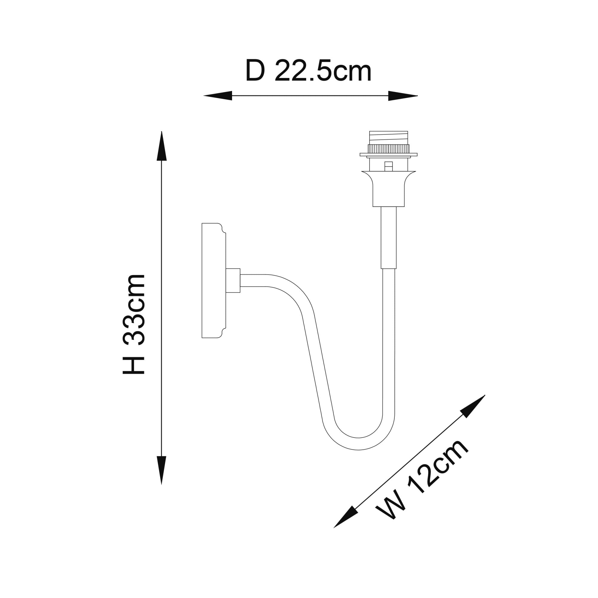 Endon Rouen Single Light Wall - Antique Brass (No Shade)