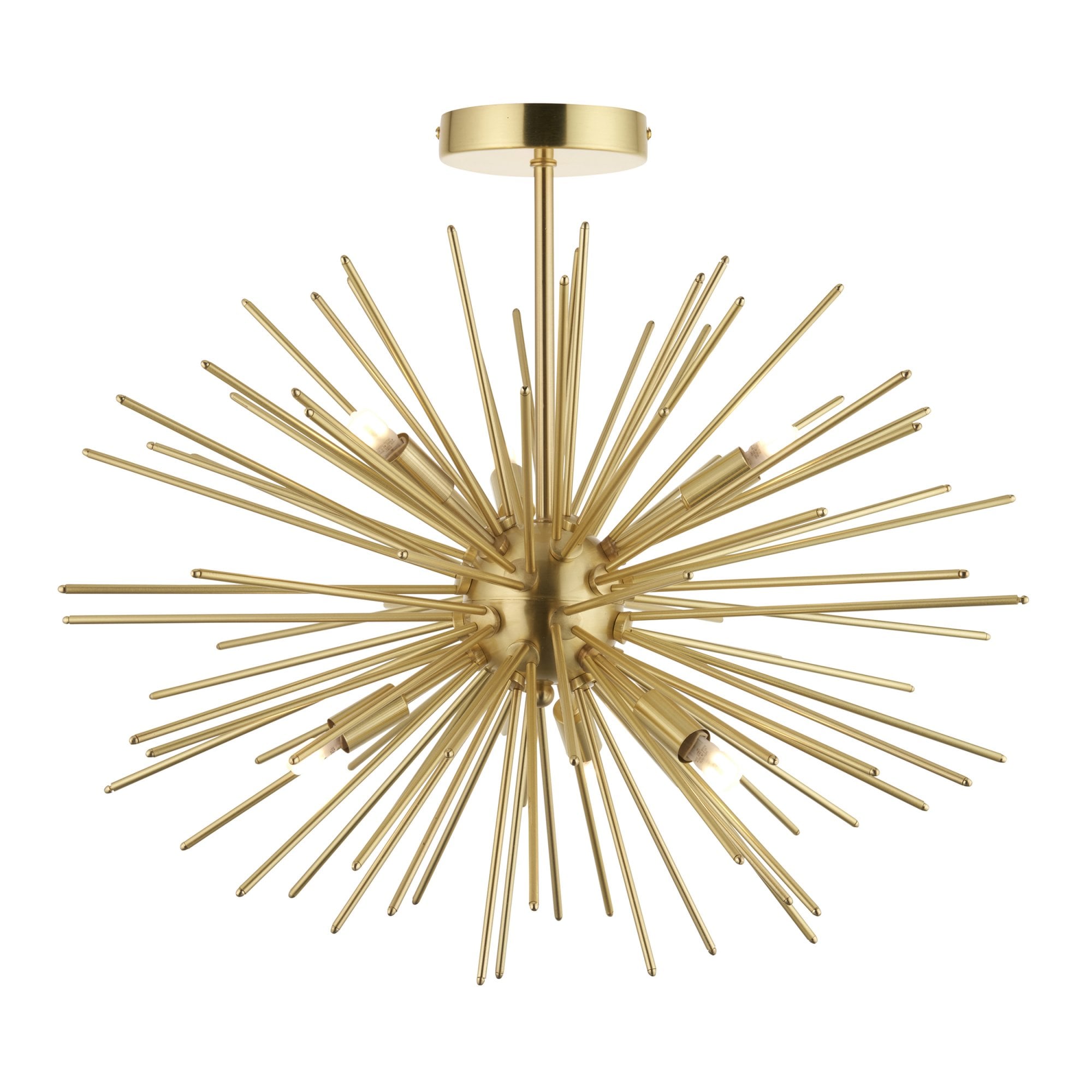 Endon Orta 6 Light Semi Flush - Satin Gold