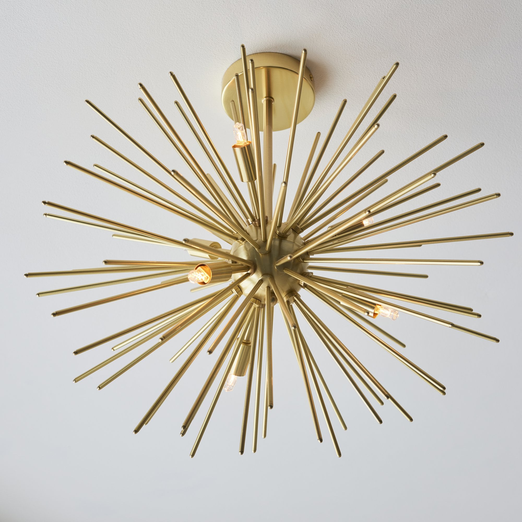 Endon Orta 6 Light Semi Flush - Satin Gold