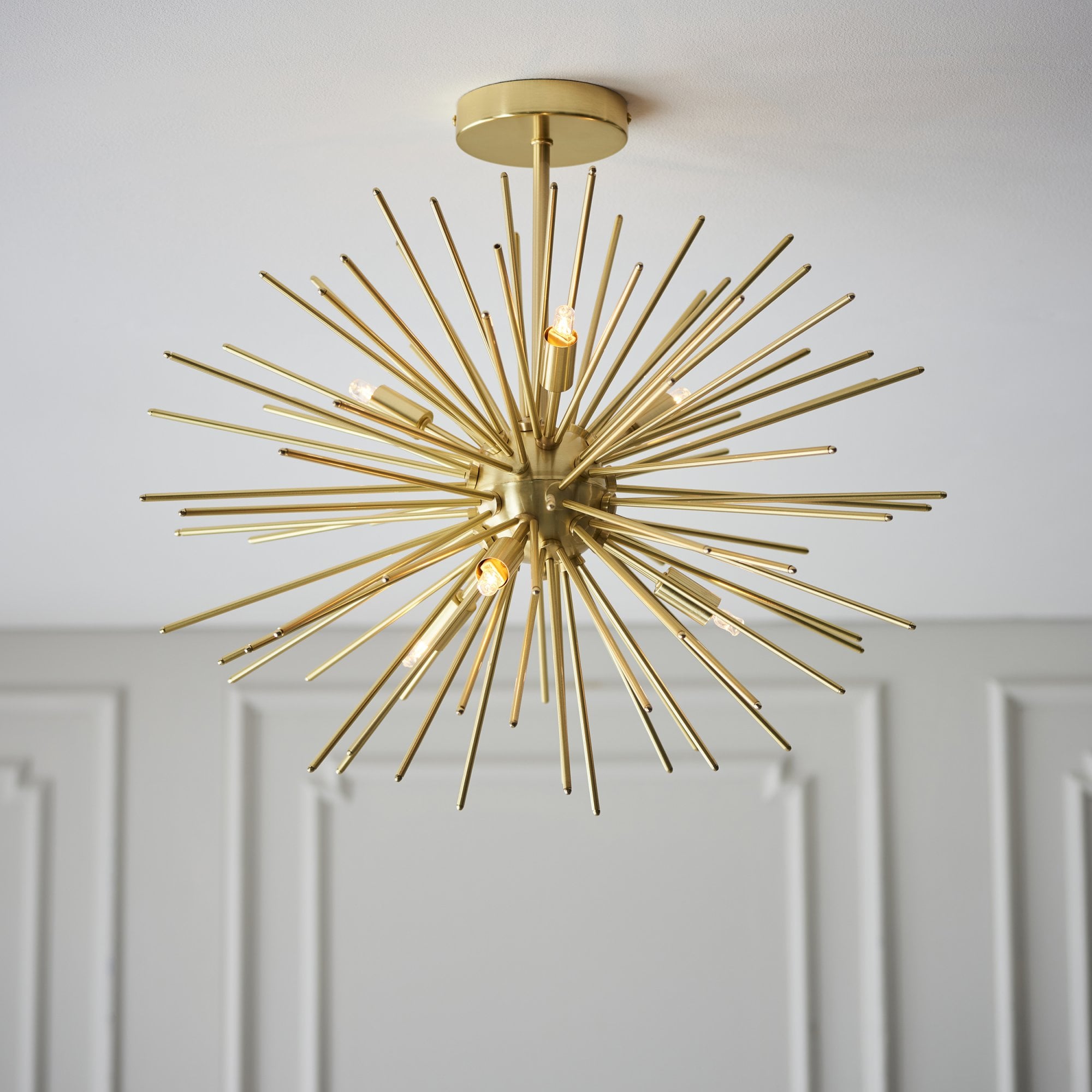 Endon Orta 6 Light Semi Flush - Satin Gold