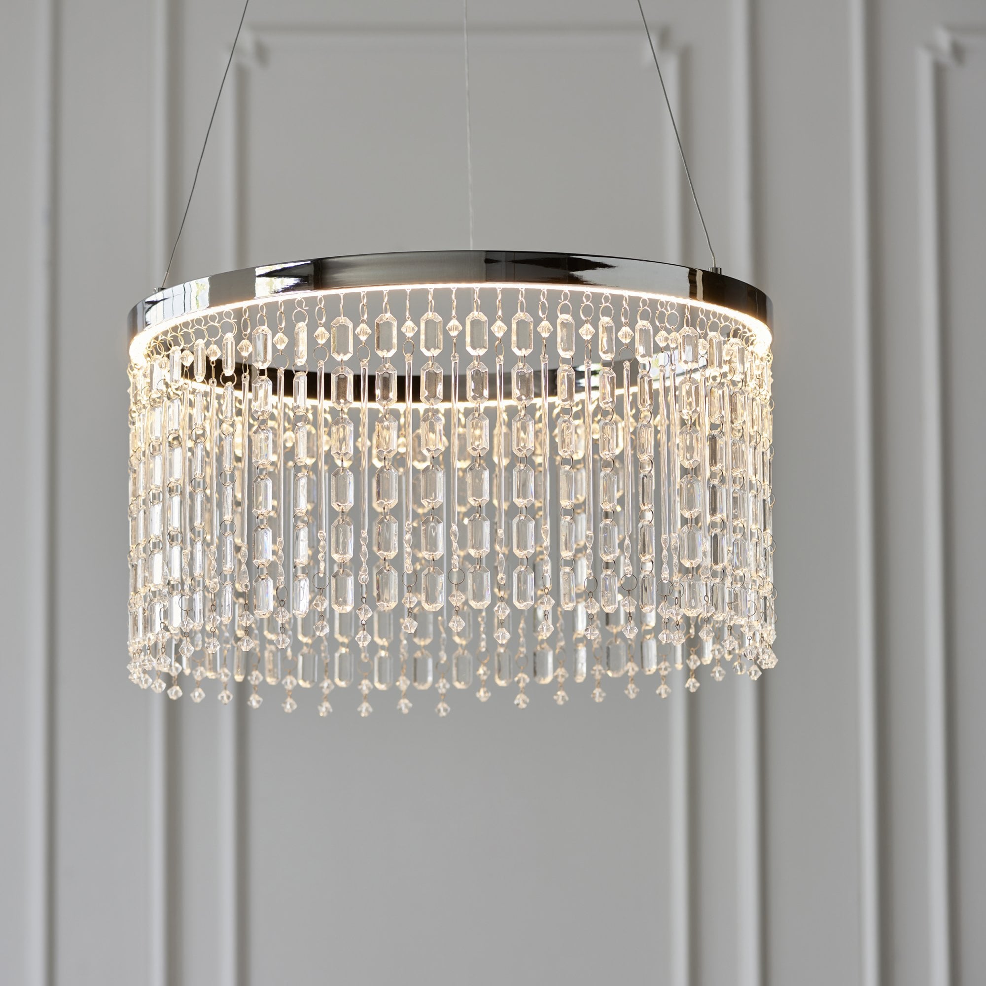 Endon Liliana LED Ring Pendant - Chrome