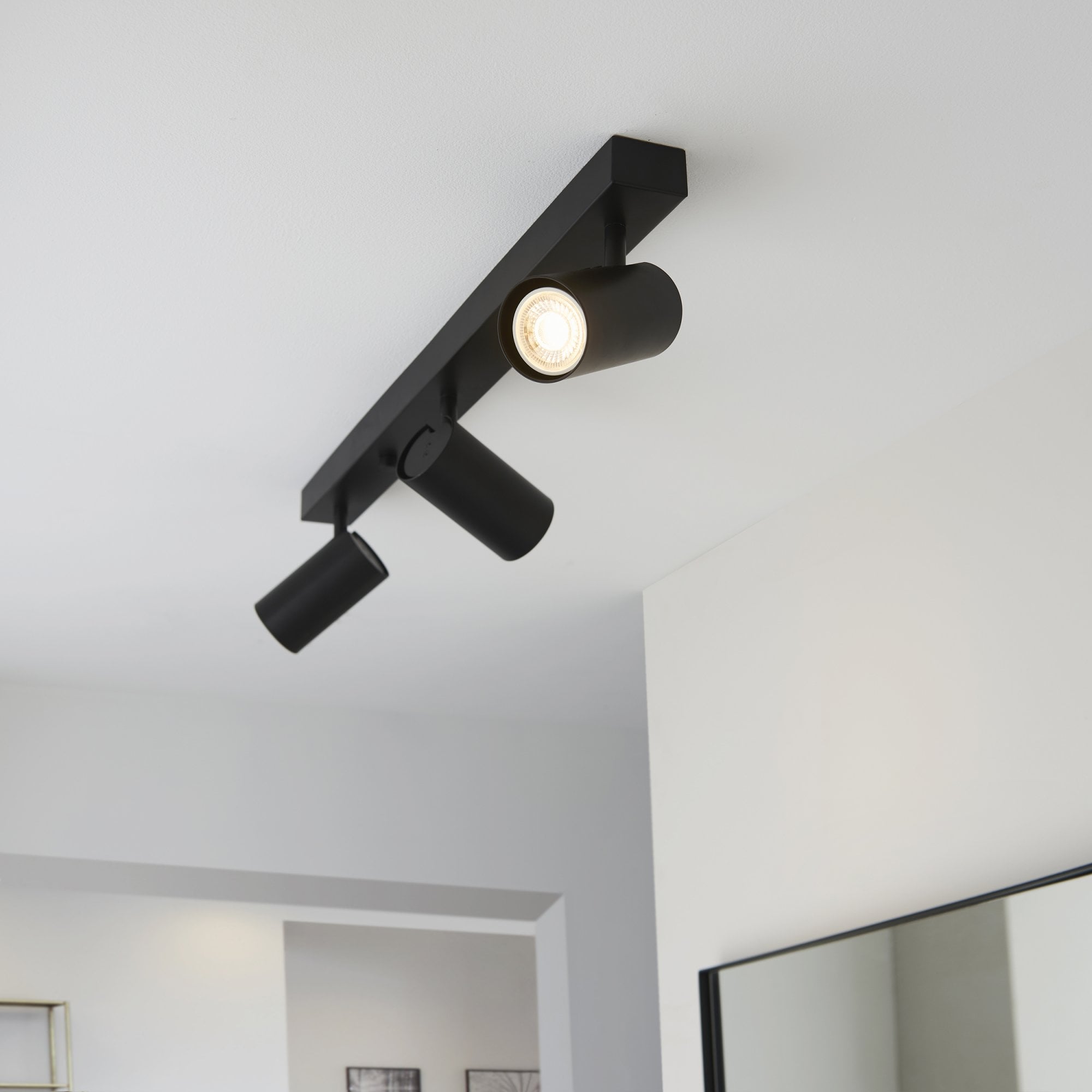 Endon Rez 3 Light Plate Spotlight - Matt Black