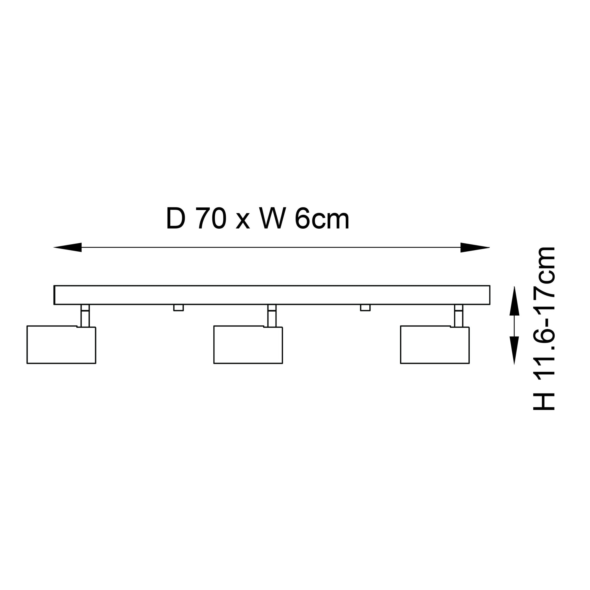Endon Rez 3 Light Plate Spotlight - Matt Black