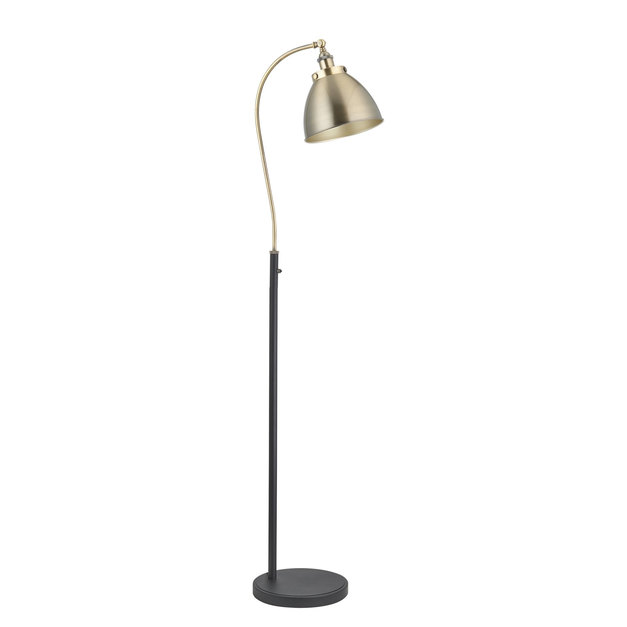 Endon Franklin Task Floor Lamp - Matt Black & Antique Brass