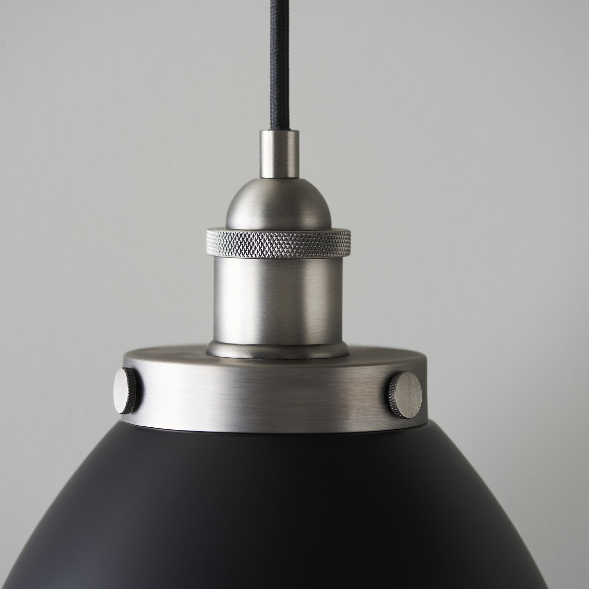 Endon Franklin Small Single Light Pendant - Matt Black & Aged Pewter