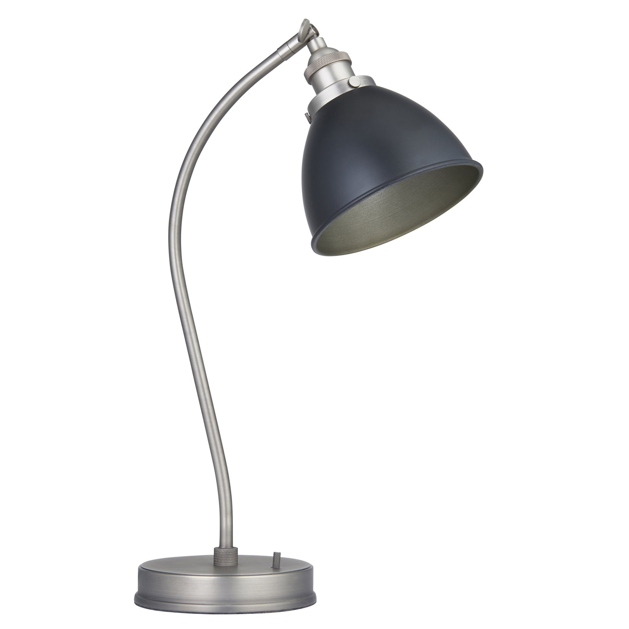 Endon Franklin Task Table Lamp - Matt Black & Aged Pewter