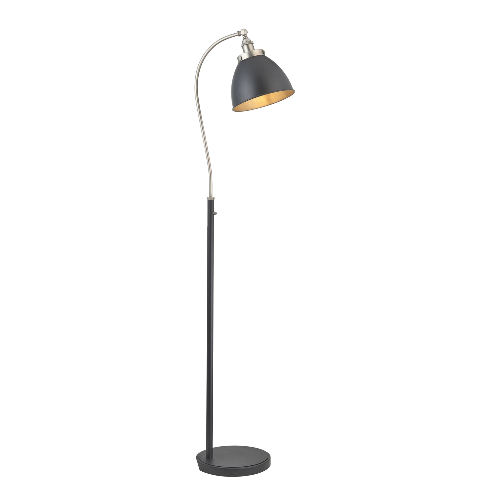 Endon Franklin Task Floor Lamp - Matt Black & Aged Pewter