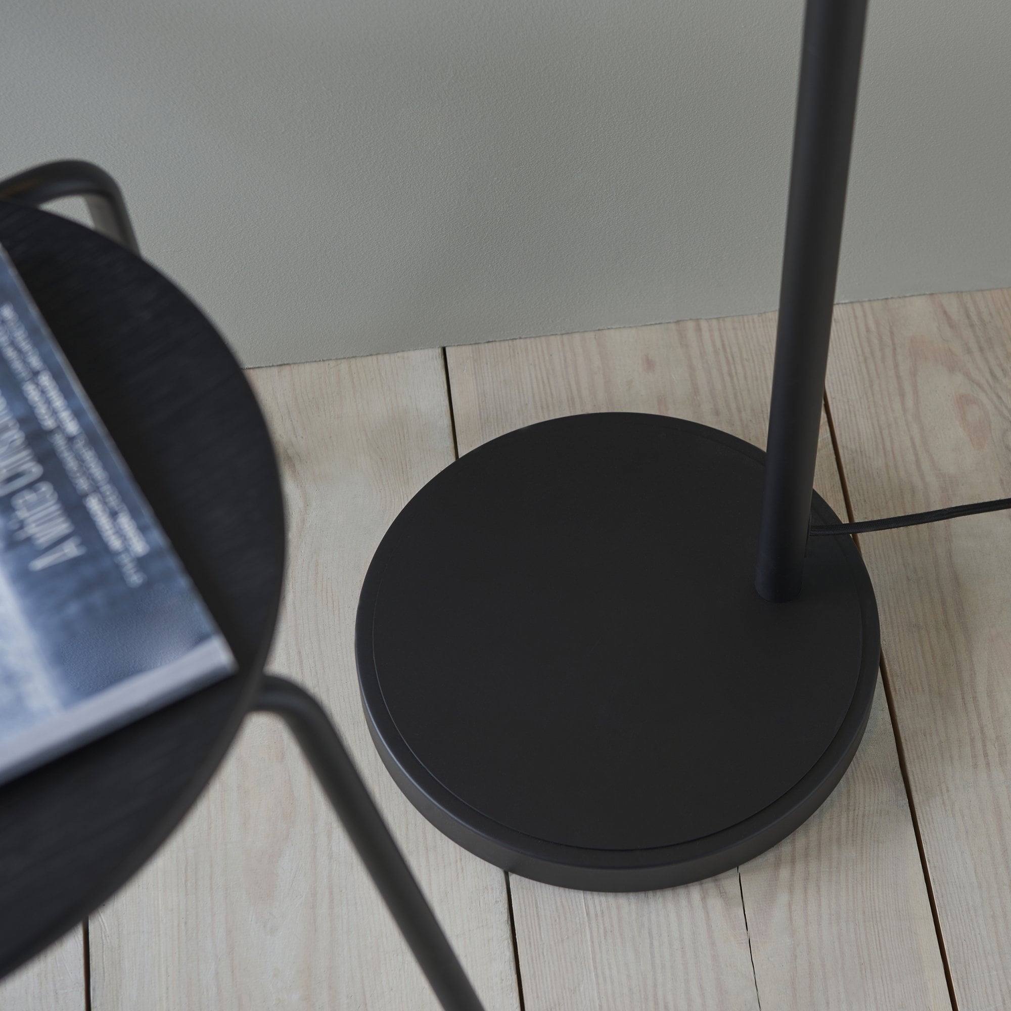 Endon Franklin Task Floor Lamp - Matt Black & Aged Pewter