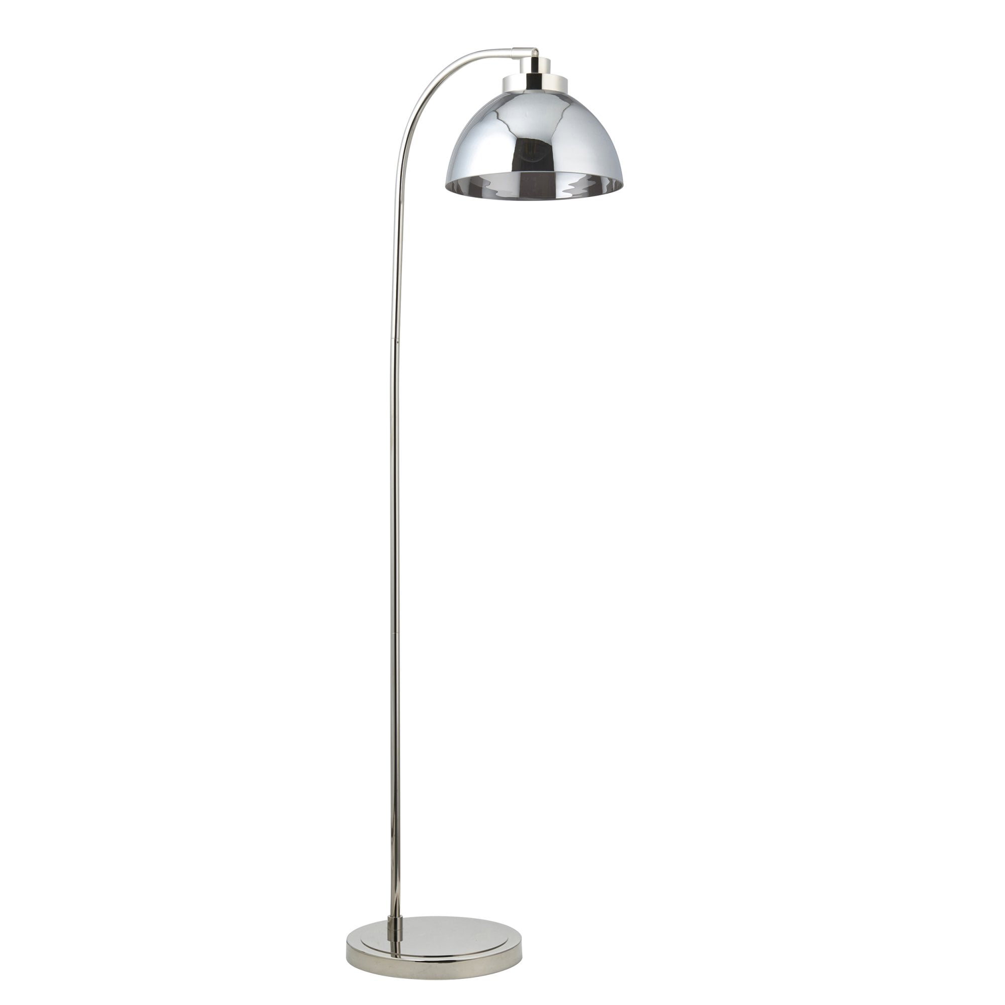 Endon Caspa Task Floor Lamp - Bright Nickel & Smoked Mirror Glass