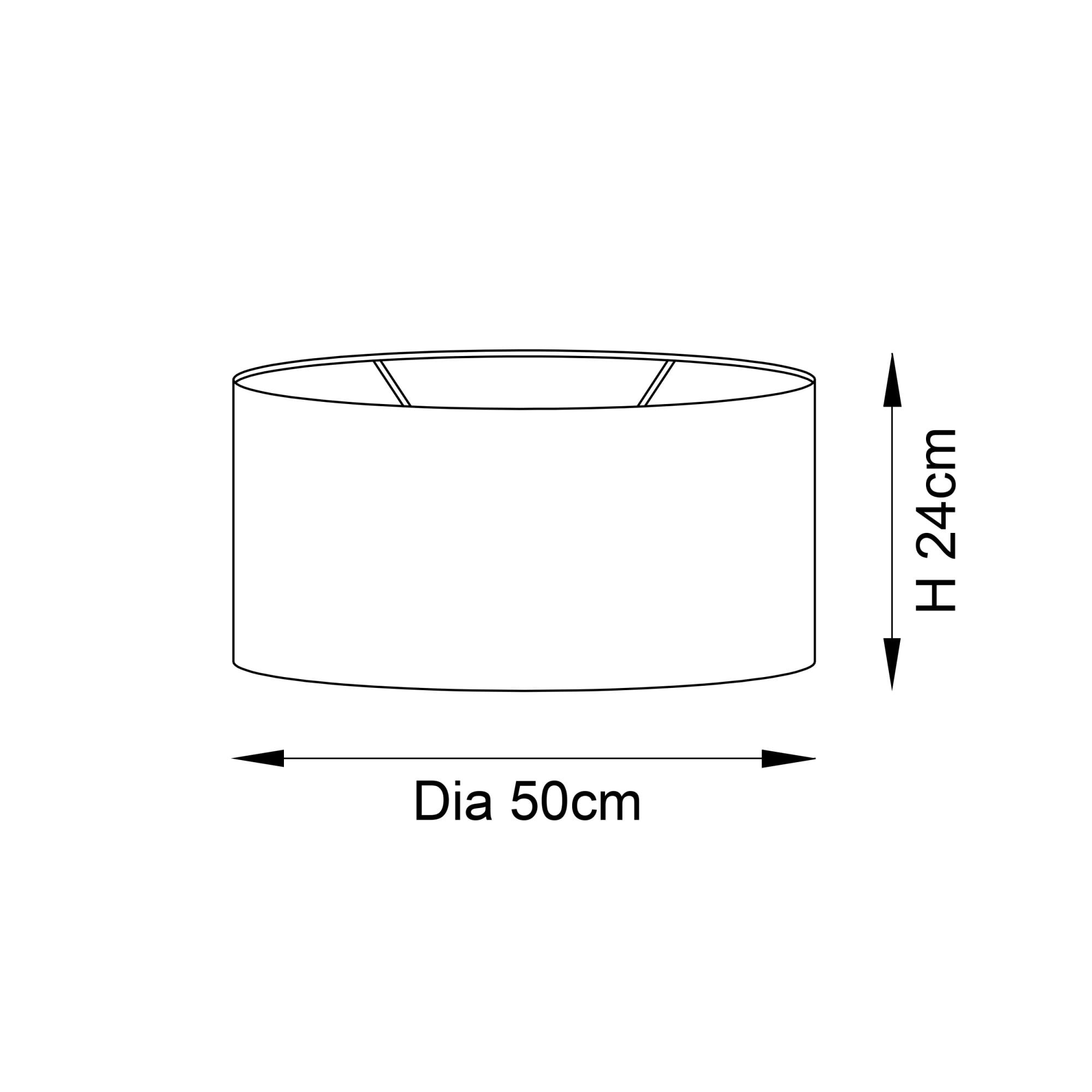 Endon Cylinder 20 Inch Shade - Black Cotton - Shade Only