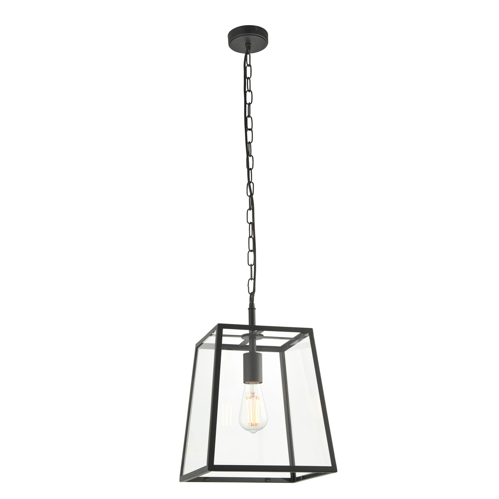 Endon Hurst Single Light Pendant - Matt Black