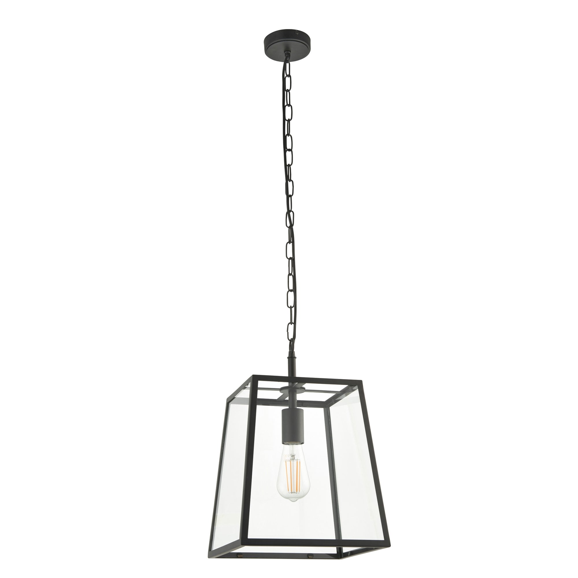 Endon Hurst Single Light Pendant - Matt Black