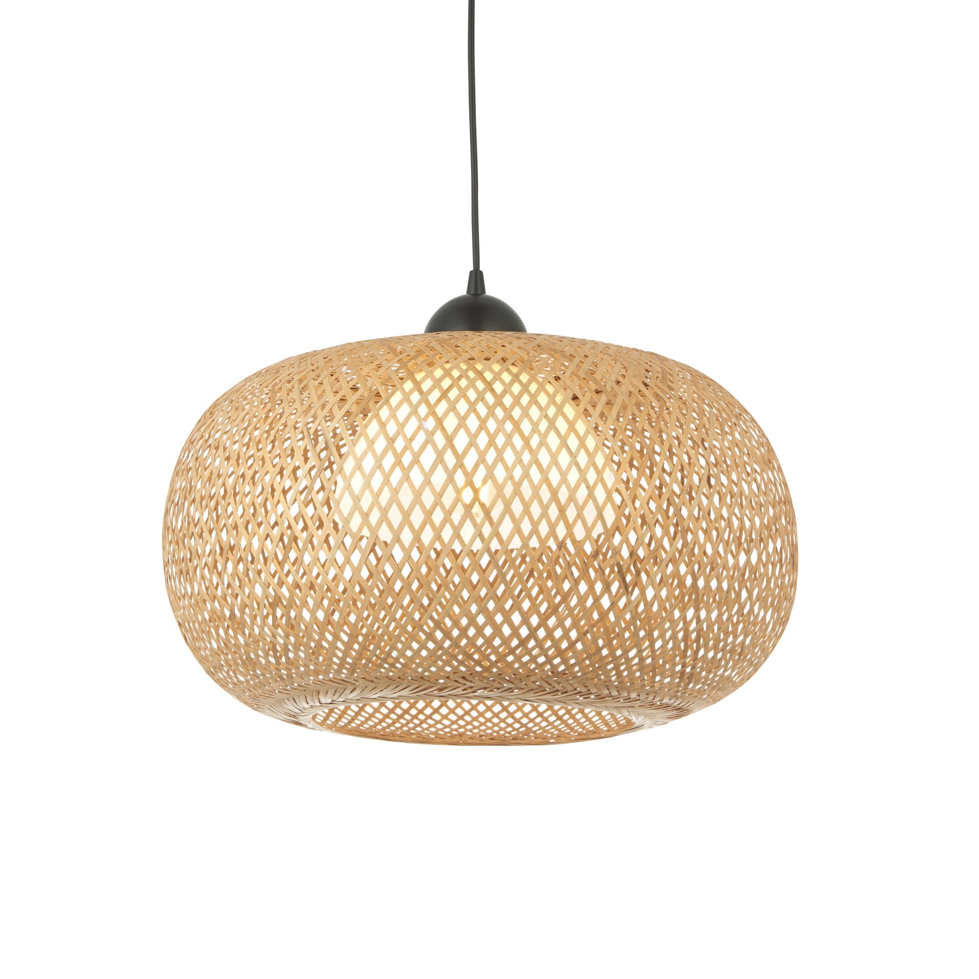 Endon Bali Round Raffia Twine Pendant - Bamboo Shade