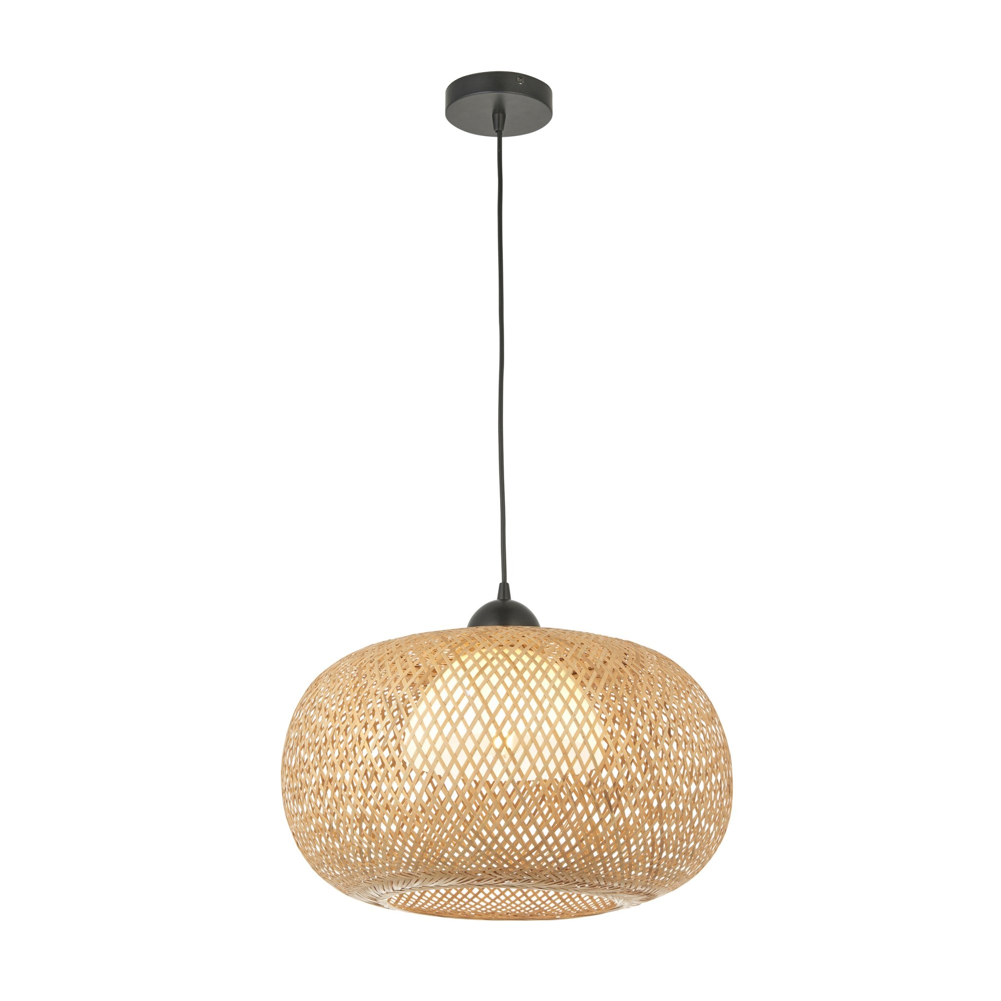 Endon Bali Round Raffia Twine Pendant - Bamboo Shade