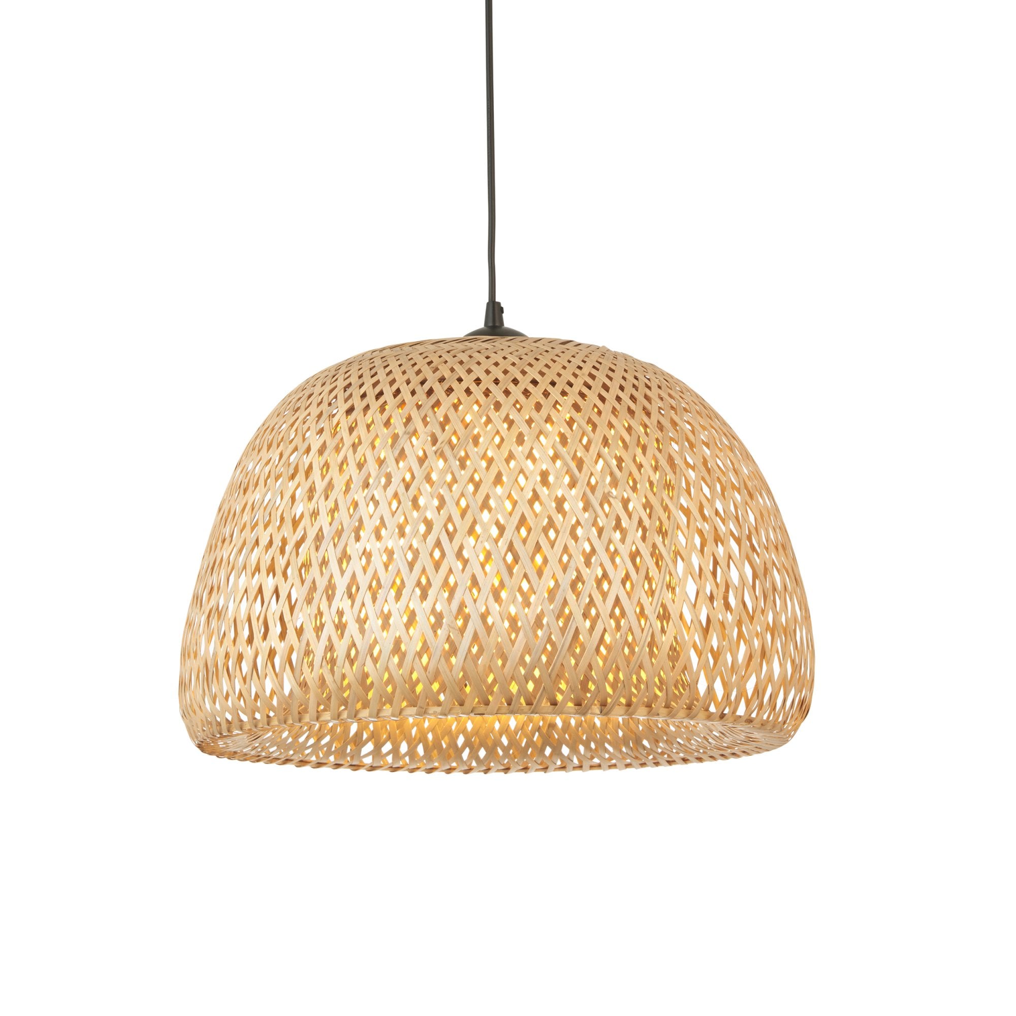Endon Bali Domed Raffia Twine Pendant - Bamboo Shade