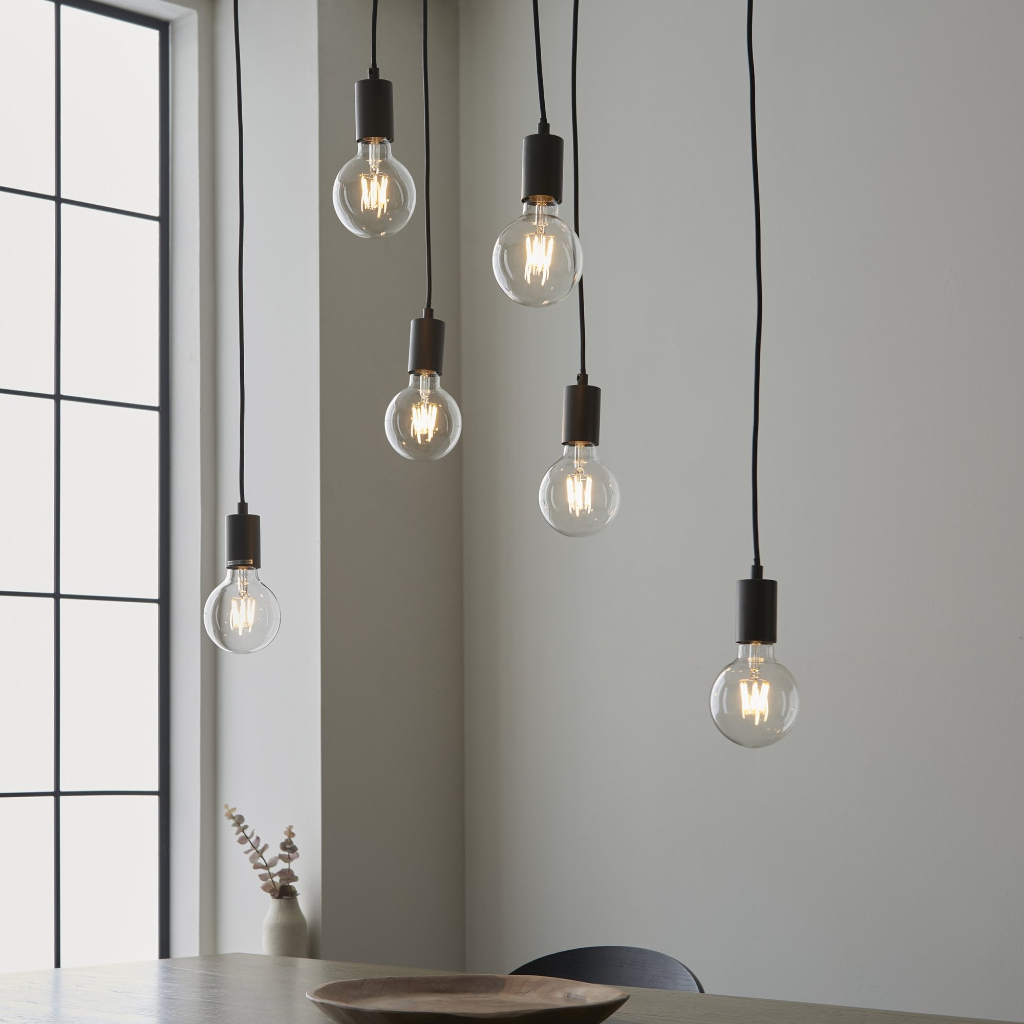 Endon Stellan 6 Light Linear Pendant - Oak Effect