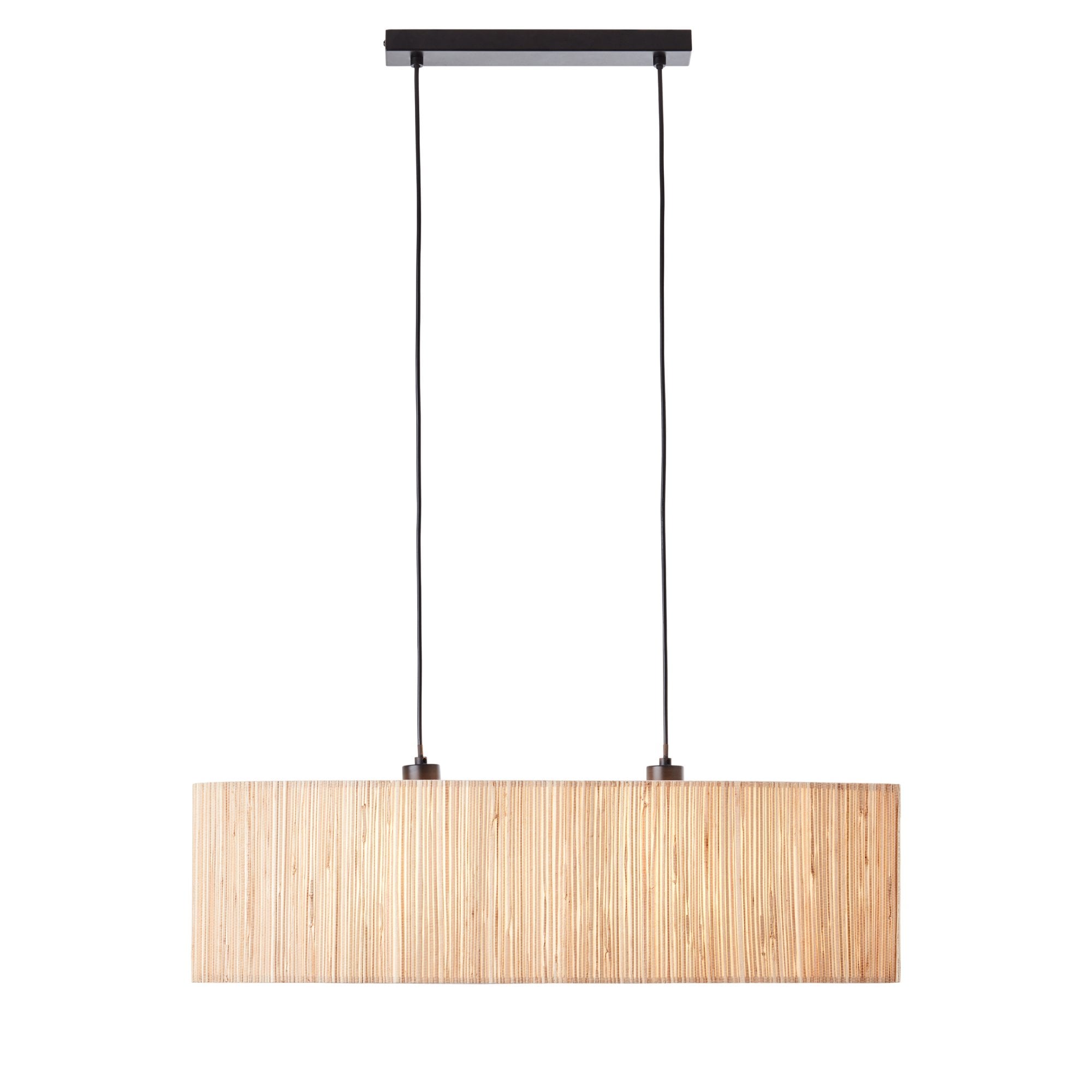 Endon Longshore 2 Light Linear Pendant - Woven Seagrass