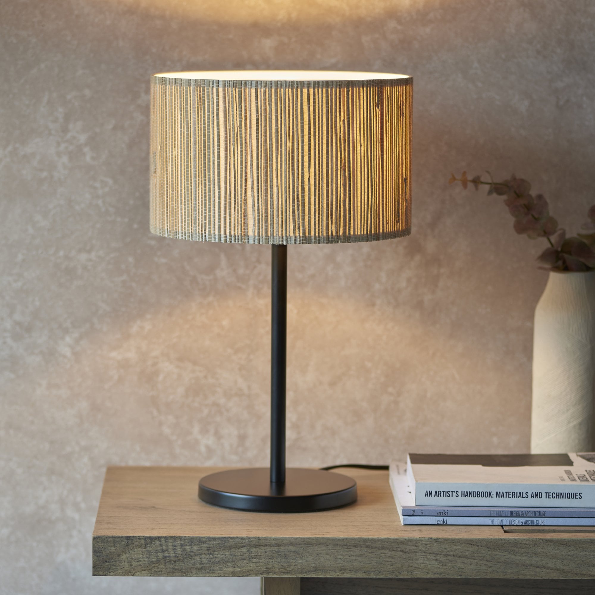 Endon Longshore Single Light Table Lamp - Woven Seagrass