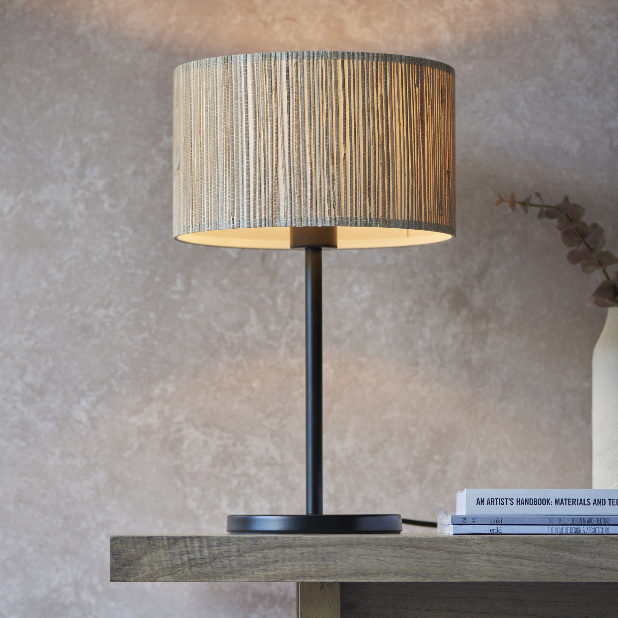 Endon Longshore Single Light Table Lamp - Woven Seagrass