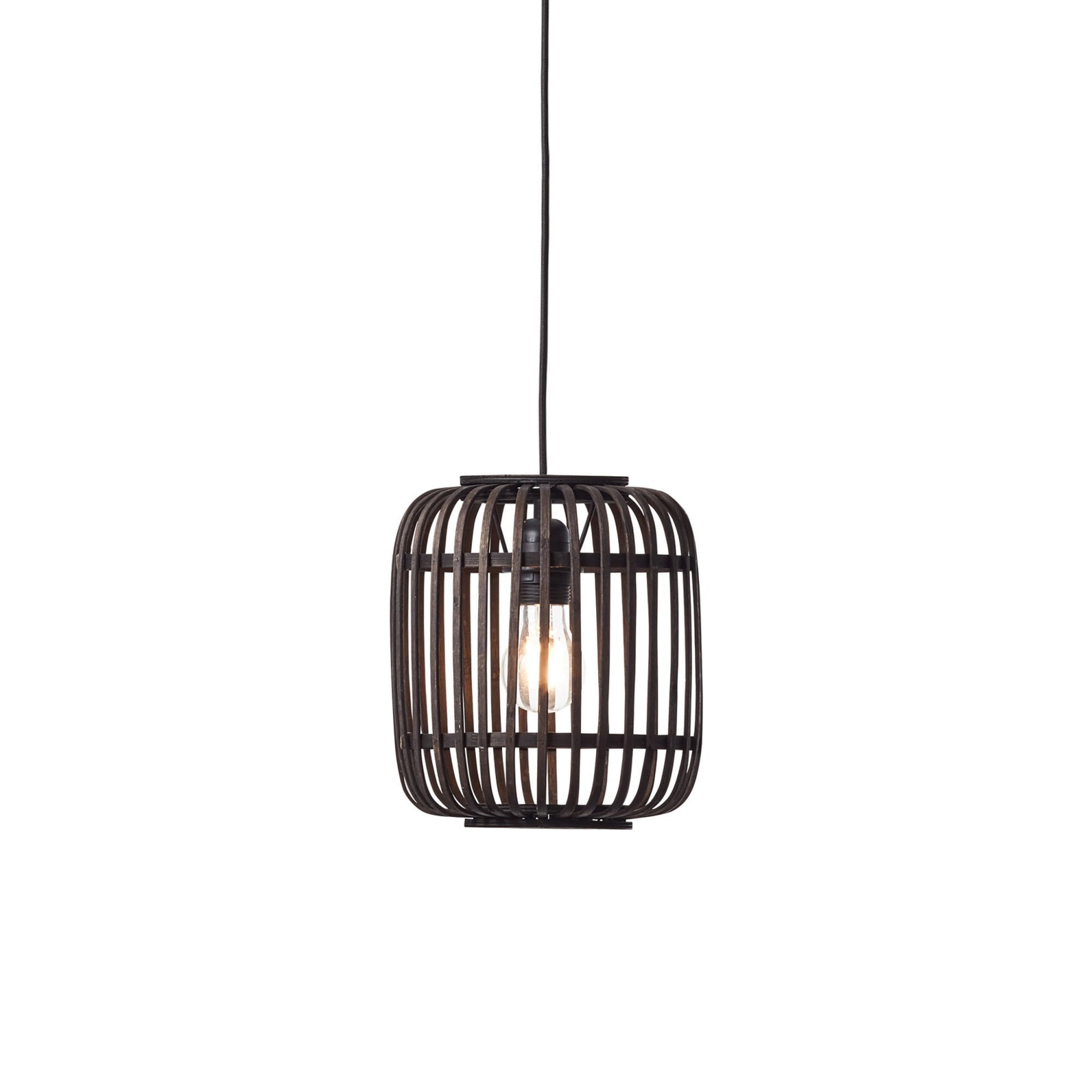 Endon Mathias Bamboo Single Light Pendant - Dark Stained Bamboo