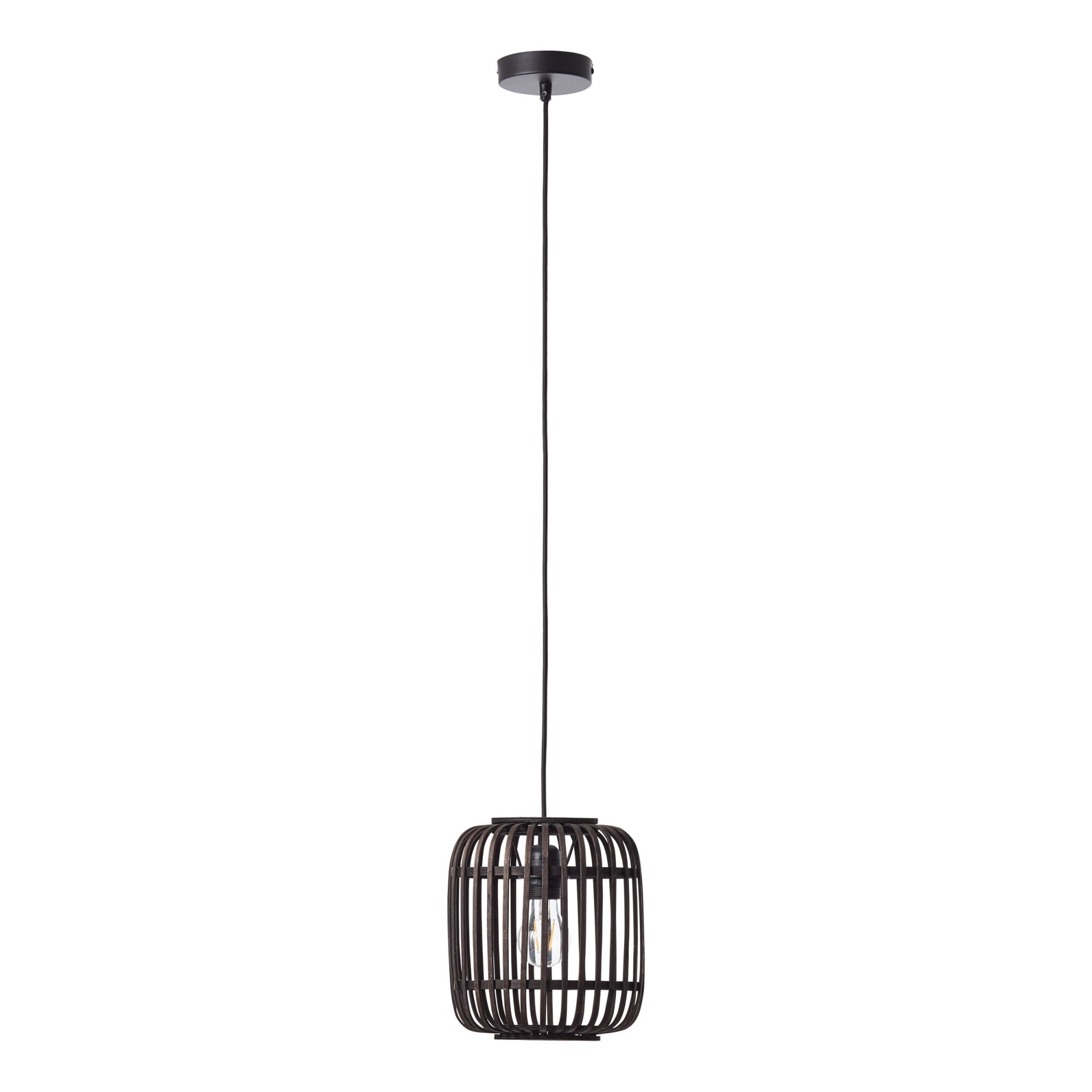 Endon Mathias Bamboo Single Light Pendant - Dark Stained Bamboo