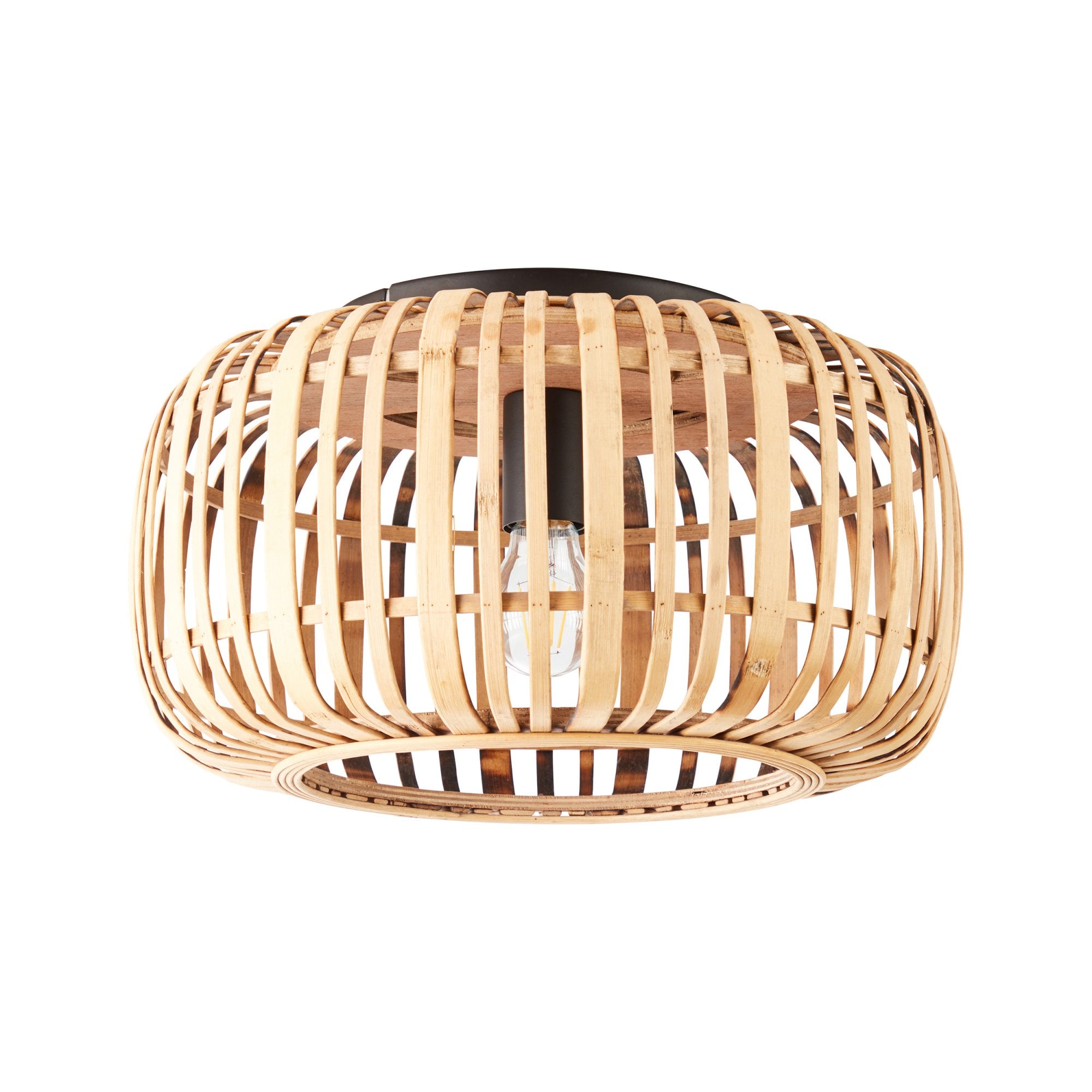 Endon Mathias Bamboo Single Flush Ceiling Light - Natural Bamboo