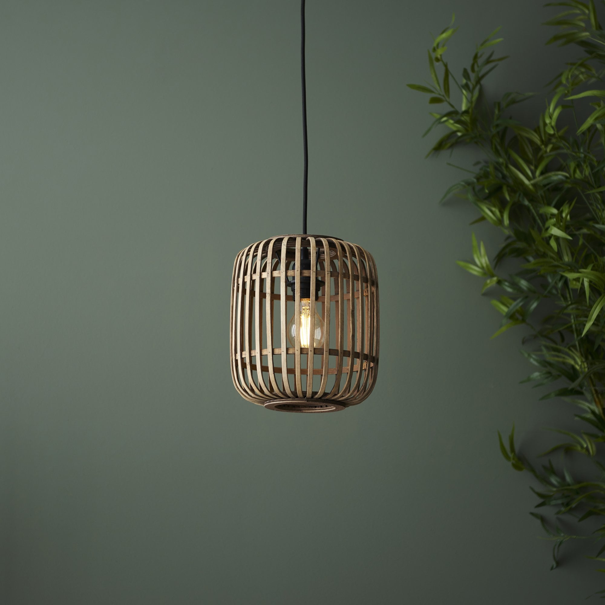 Endon Mathias Bamboo Single Light Pendant - Natural Bamboo