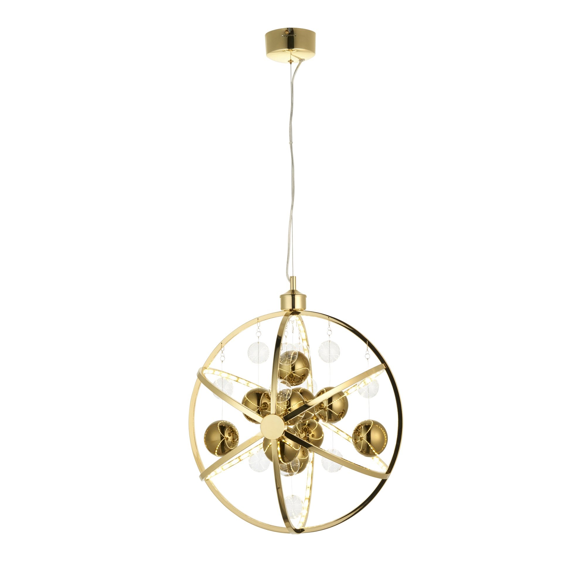 Endon Muni 480mm LED Pendant - Gold Effect Plate