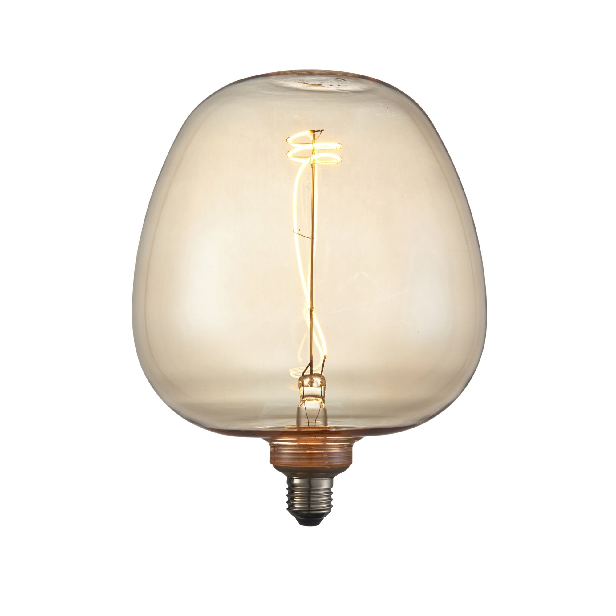 Endon Swirl XL E27 LED 4W Filament Bulb - 2000K - Non-Dimmable - Amber Glass
