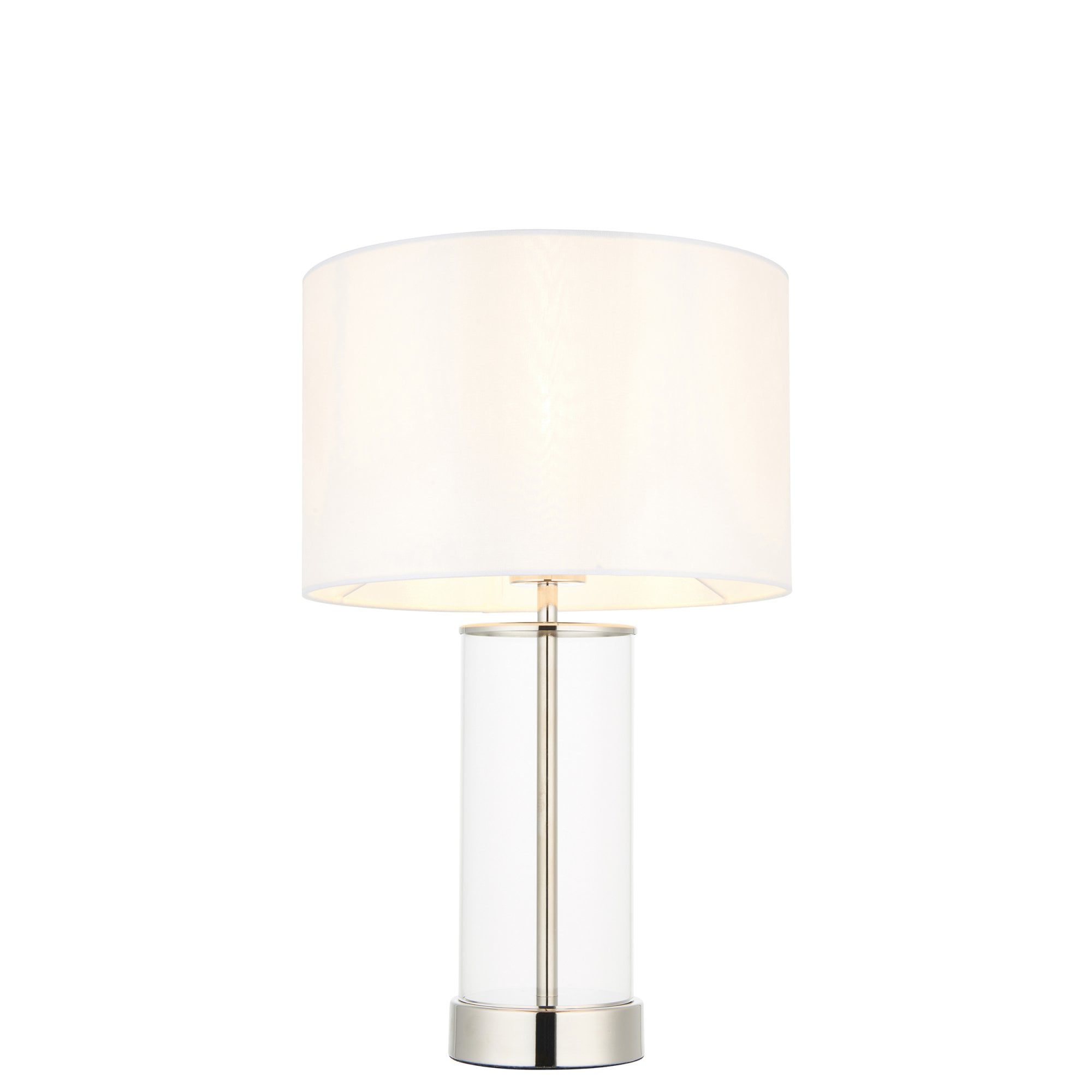 Endon Lessina Small Touch Table Lamp - Vintage White & Bright Nickel