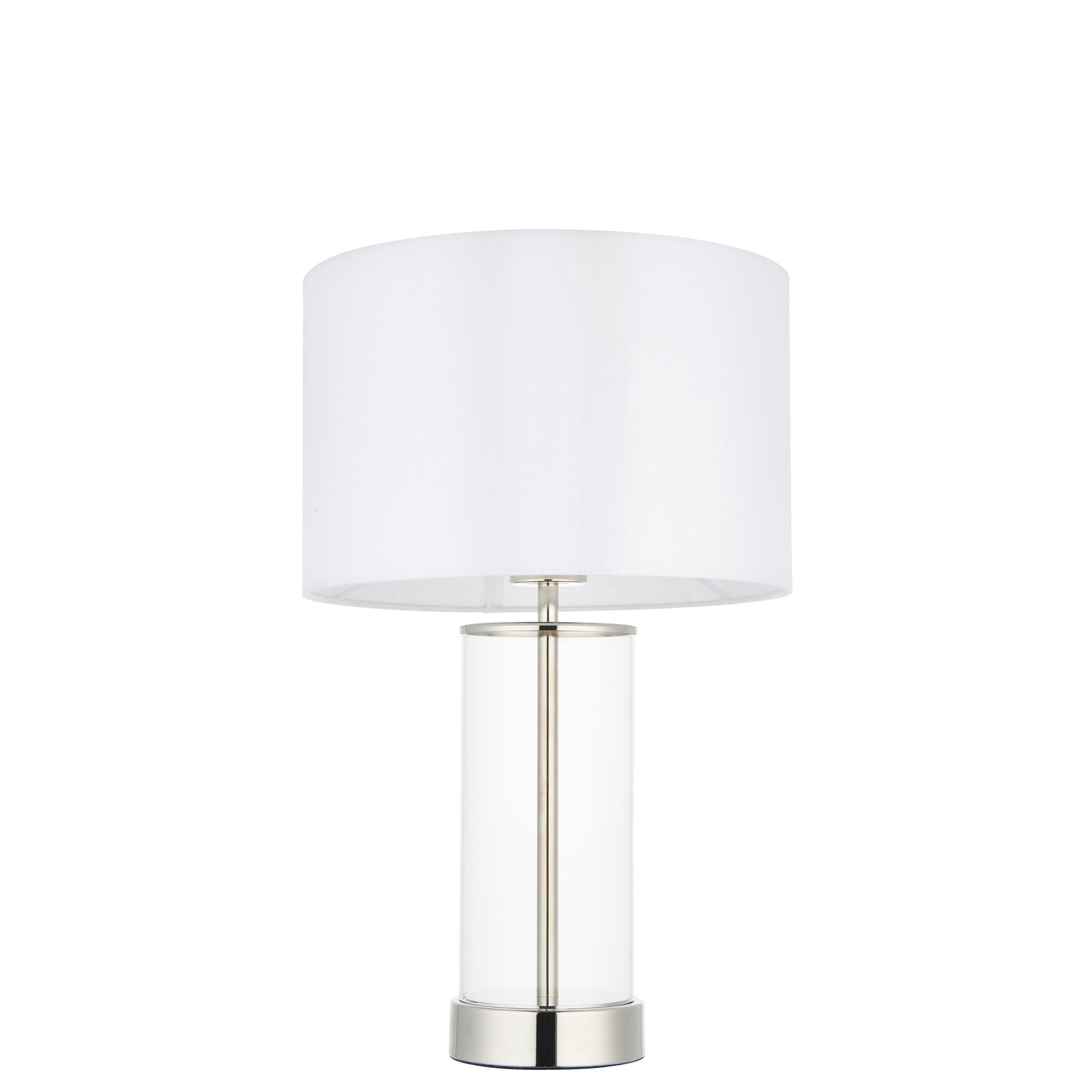 Endon Lessina Small Touch Table Lamp - Vintage White & Bright Nickel