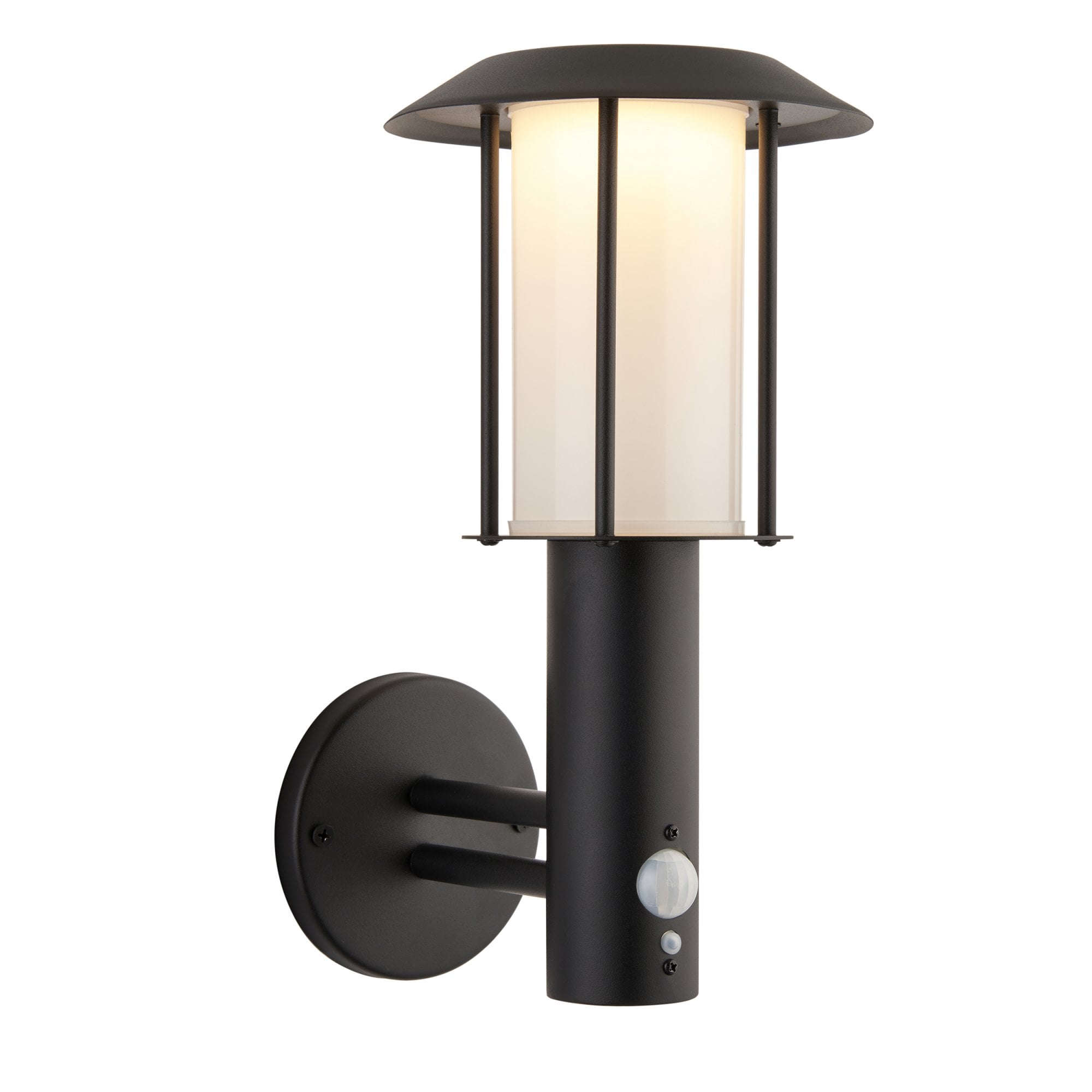 Endon Tarrow IP44 Wall Light, Photocell & PIR - Matt Black