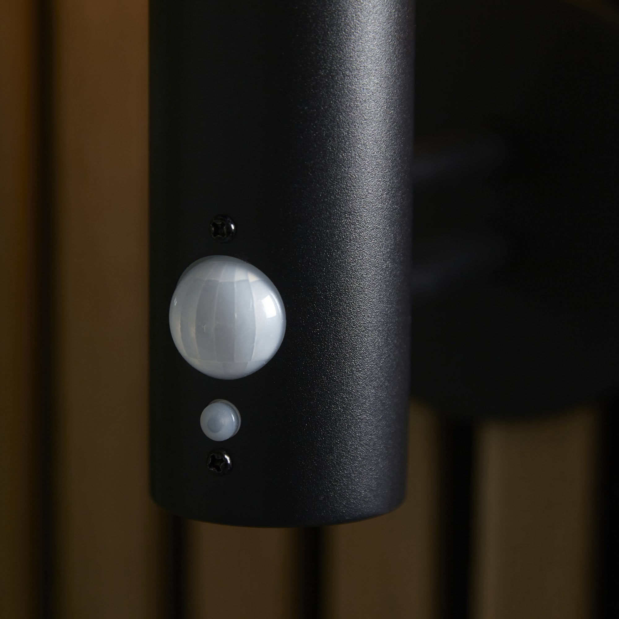 Endon Tarrow IP44 Wall Light, Photocell & PIR - Matt Black