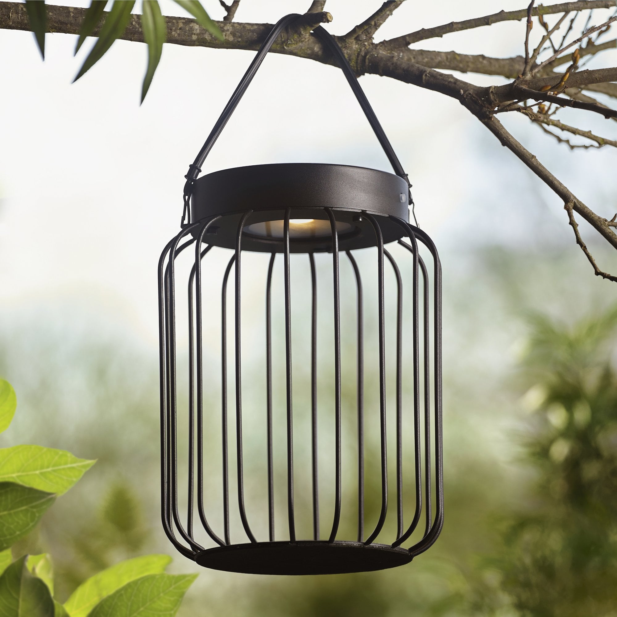Endon Tropic IP44 Solar Table Lantern - Matt Black
