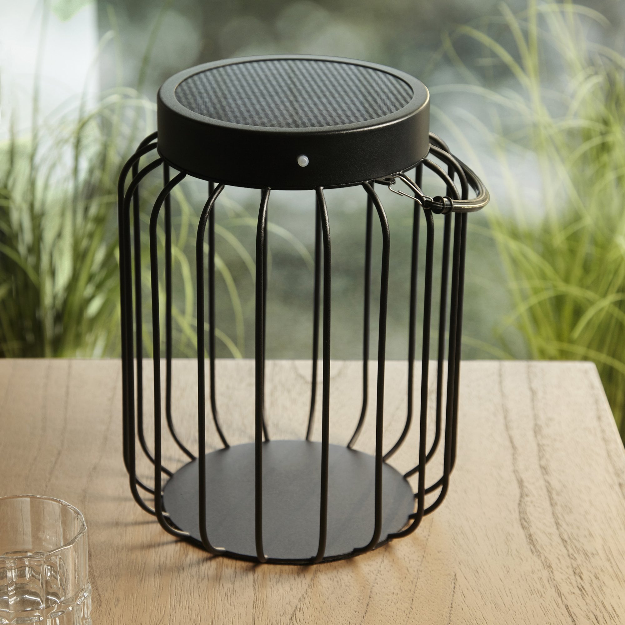 Endon Tropic IP44 Solar Table Lantern - Matt Black
