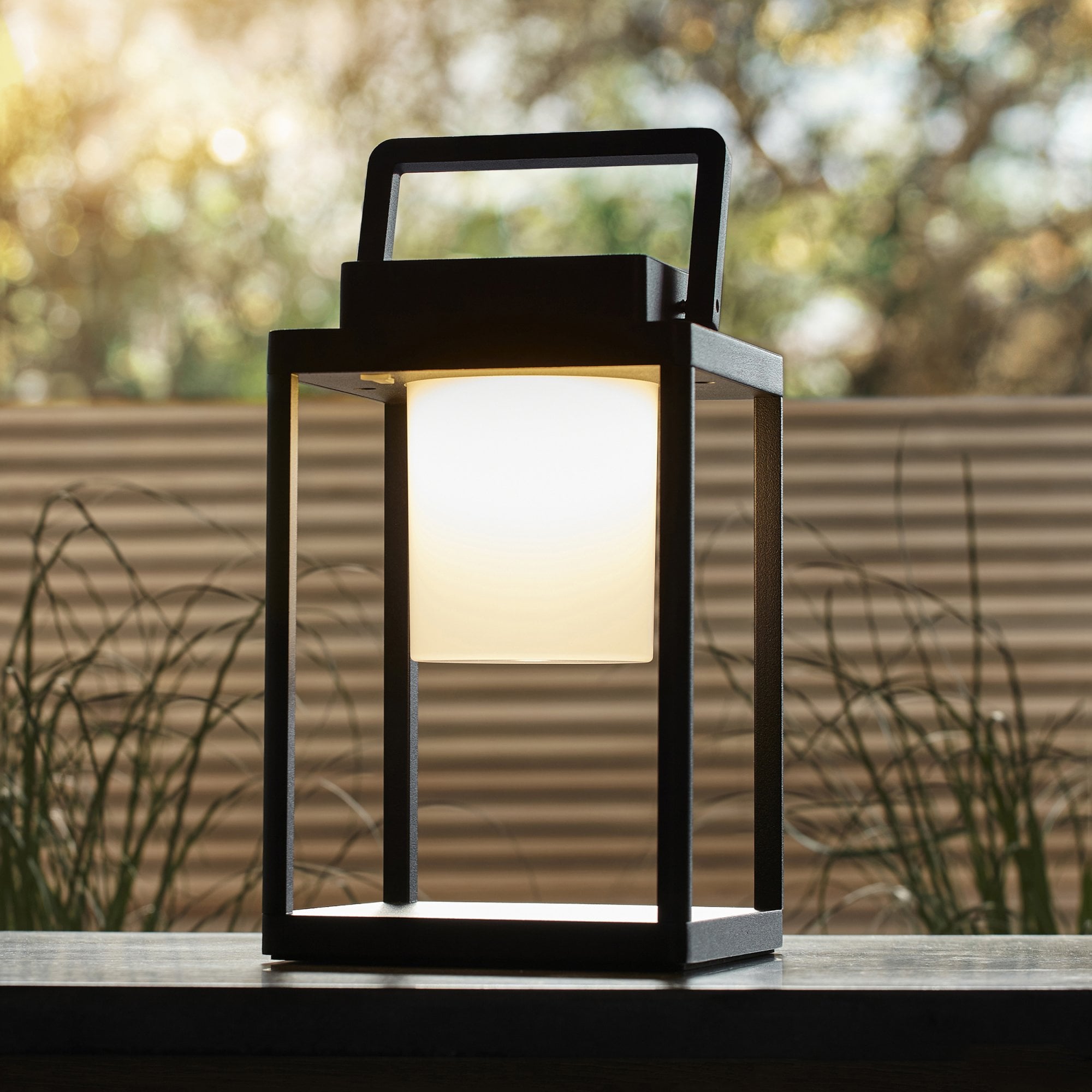 Endon Voyage USB IP44 Table Lantern - Matt Black