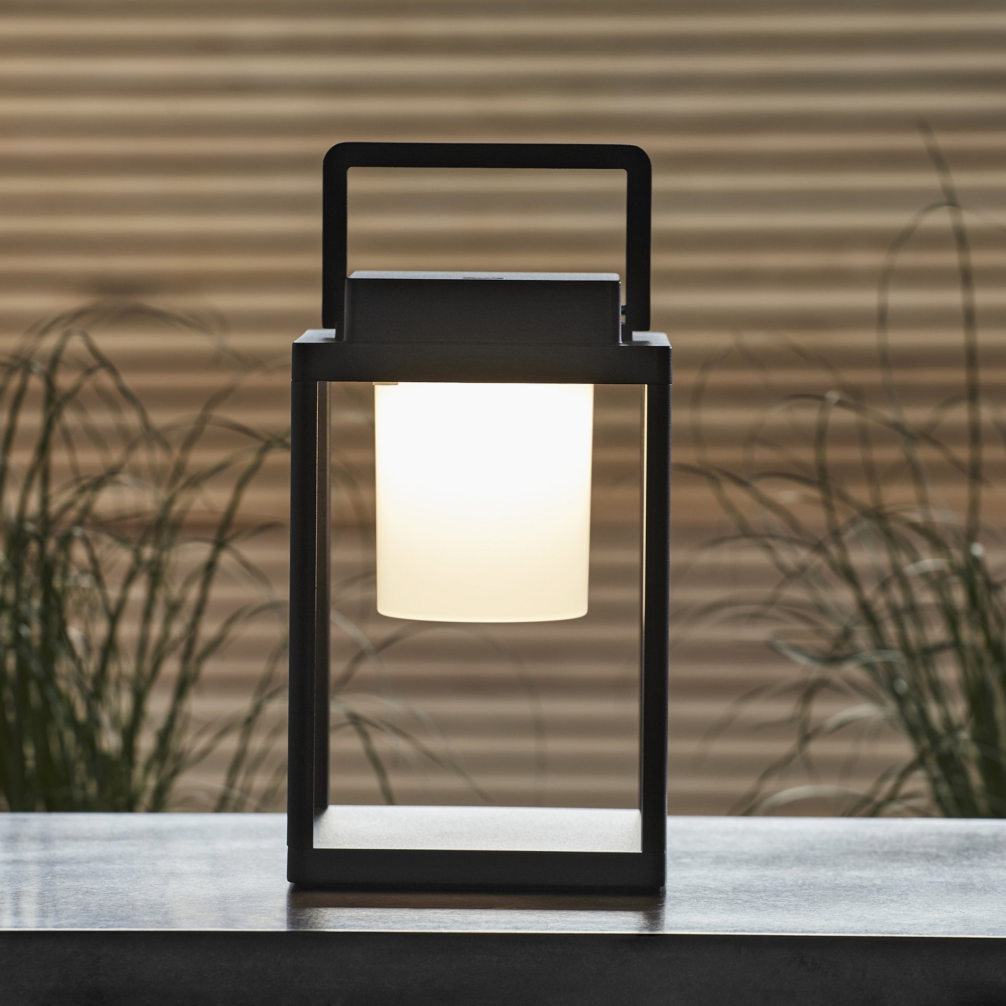 Endon Voyage USB IP44 Table Lantern - Matt Black