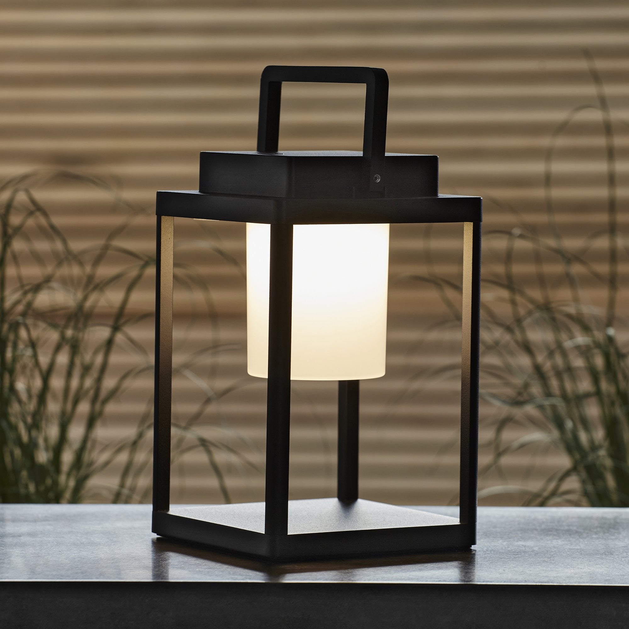Endon Voyage USB IP44 Table Lantern - Matt Black