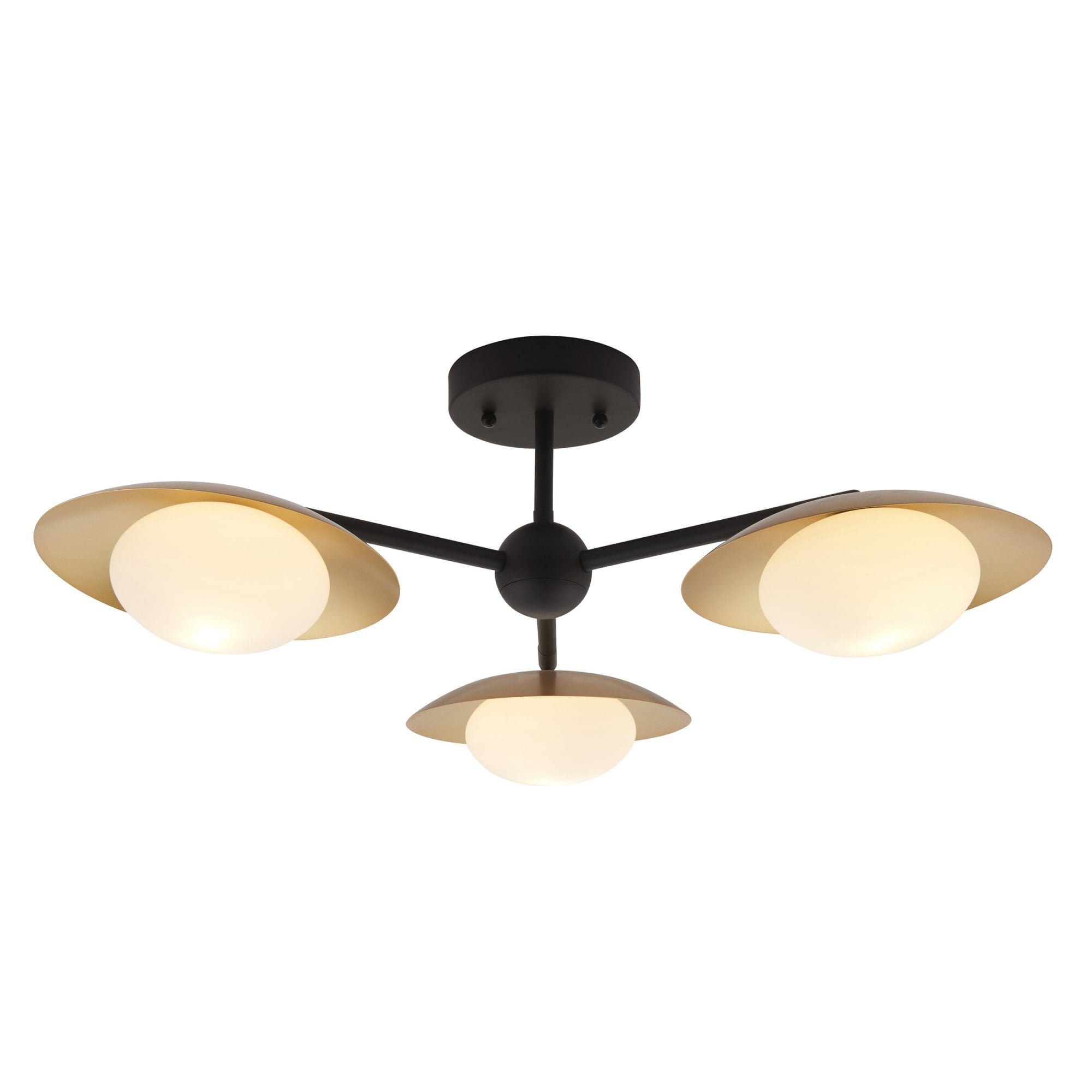 Utopia Planet 3 Light Semi Flush - Gold - 59cm Diameter