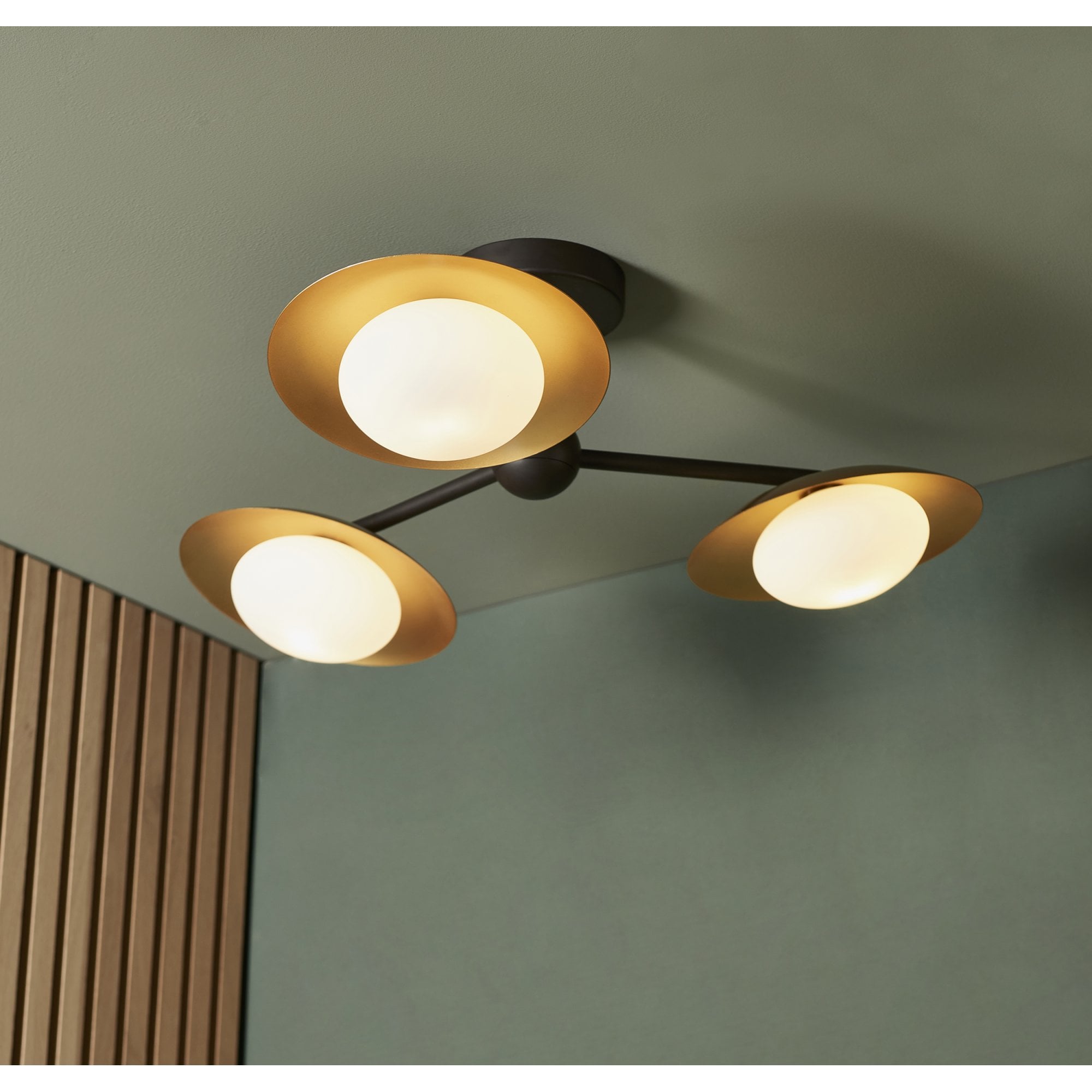 Utopia Planet 3 Light Semi Flush - Gold - 59cm Diameter