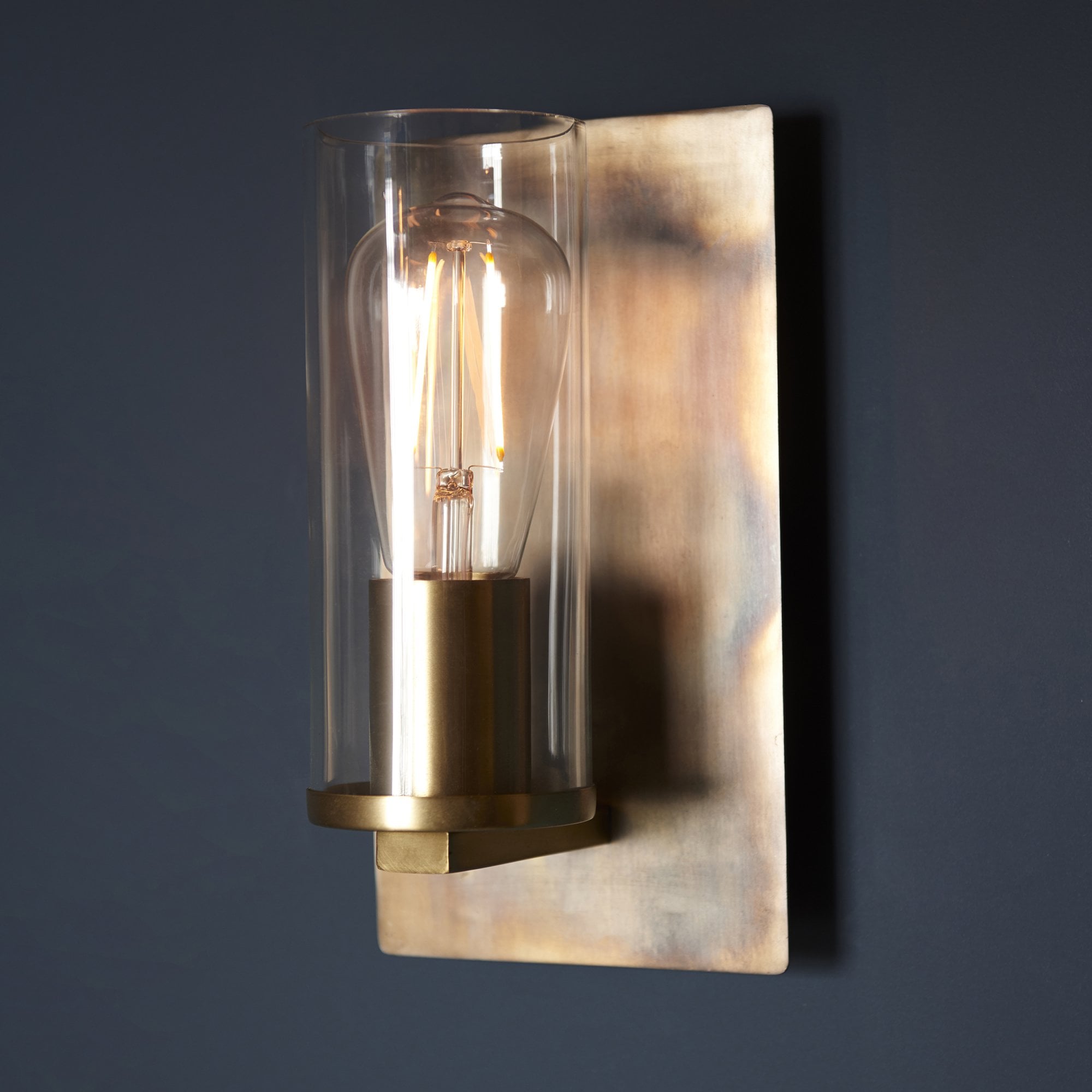 Utopia Swirl Wall Light - Bronze Patina With Clear Glass