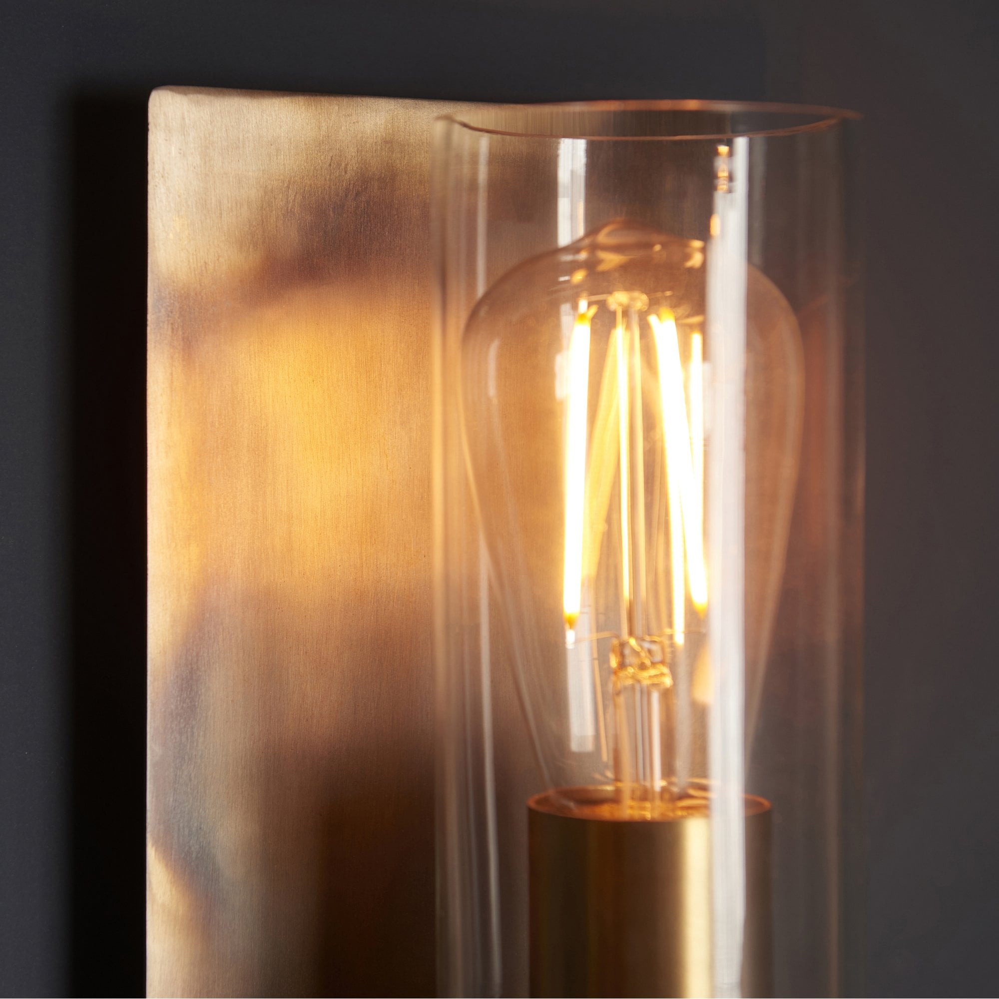Utopia Swirl Wall Light - Bronze Patina With Clear Glass