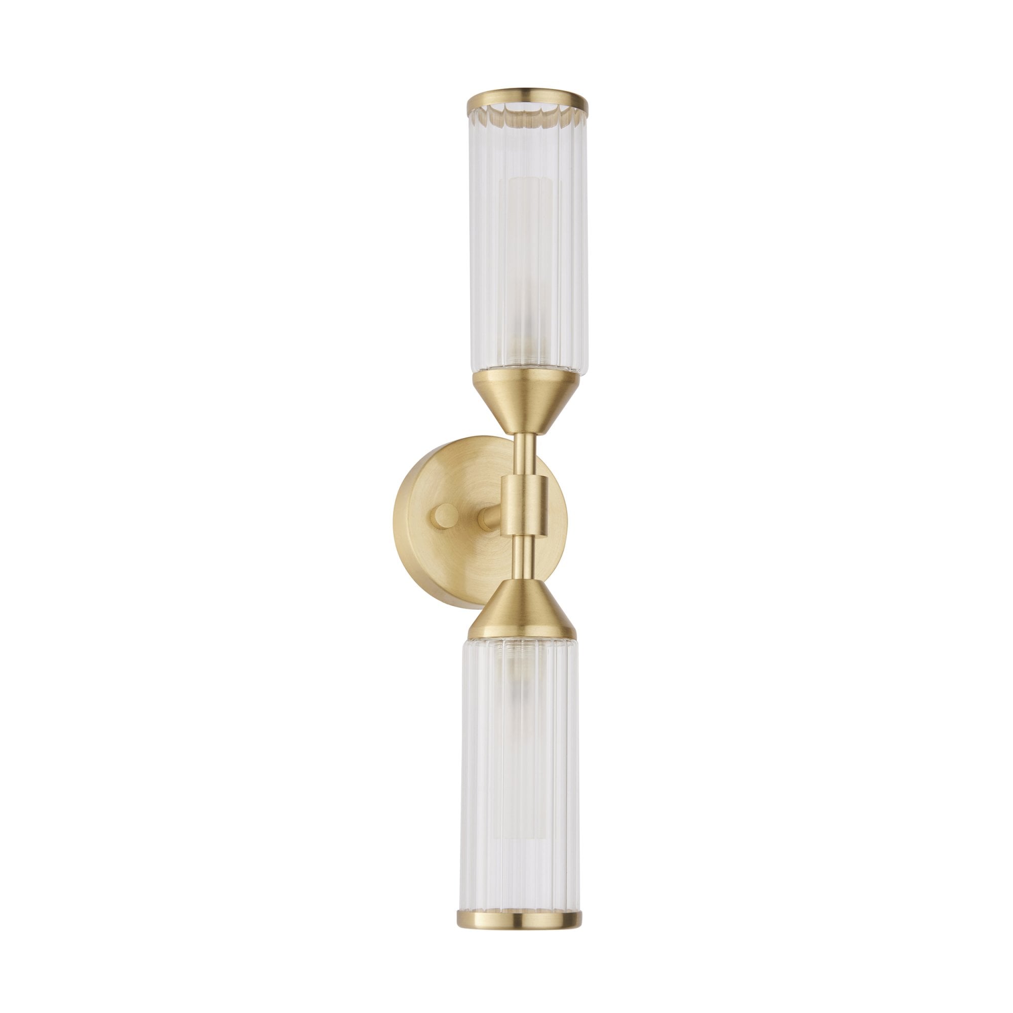 Utopia Matrix 2 Light Wall Light - Satin Brass